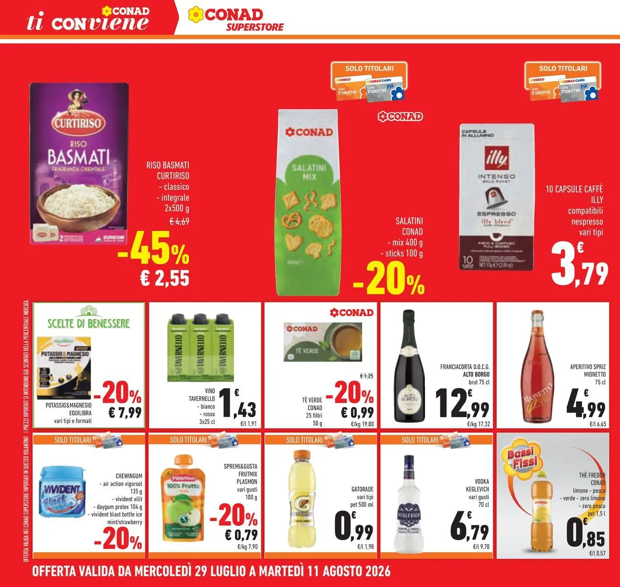 Volantino Conad dal 29/07/2026 > Anteprima | Pagina: 30 | Prodotti: Riso Basmati, Caffè, Limone, Vino