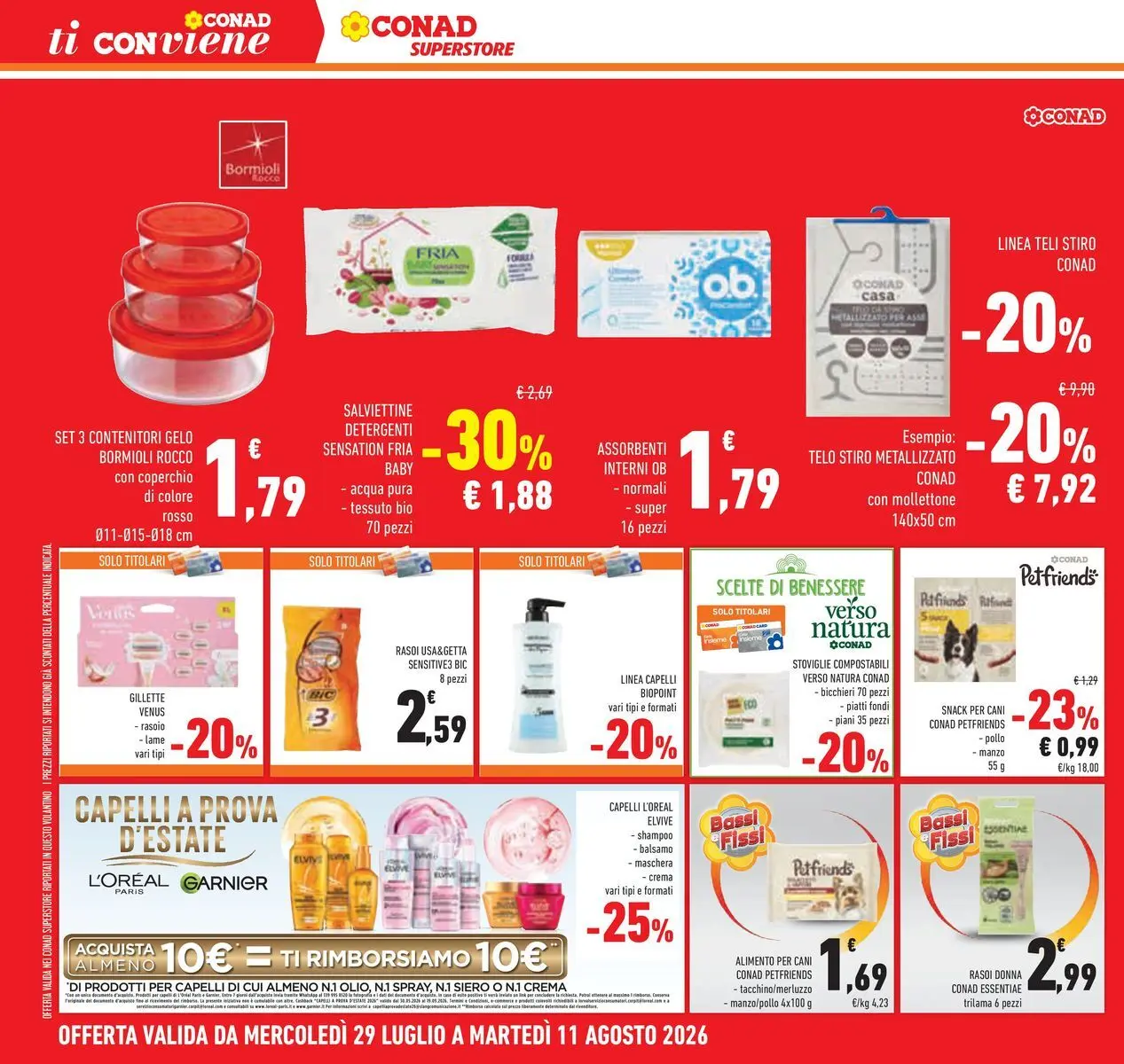 Volantino Conad dal 29/07/2026 > Anteprima | Pagina: 32 | Prodotti: Balsamo, Maschera, Rasoio, Manzo