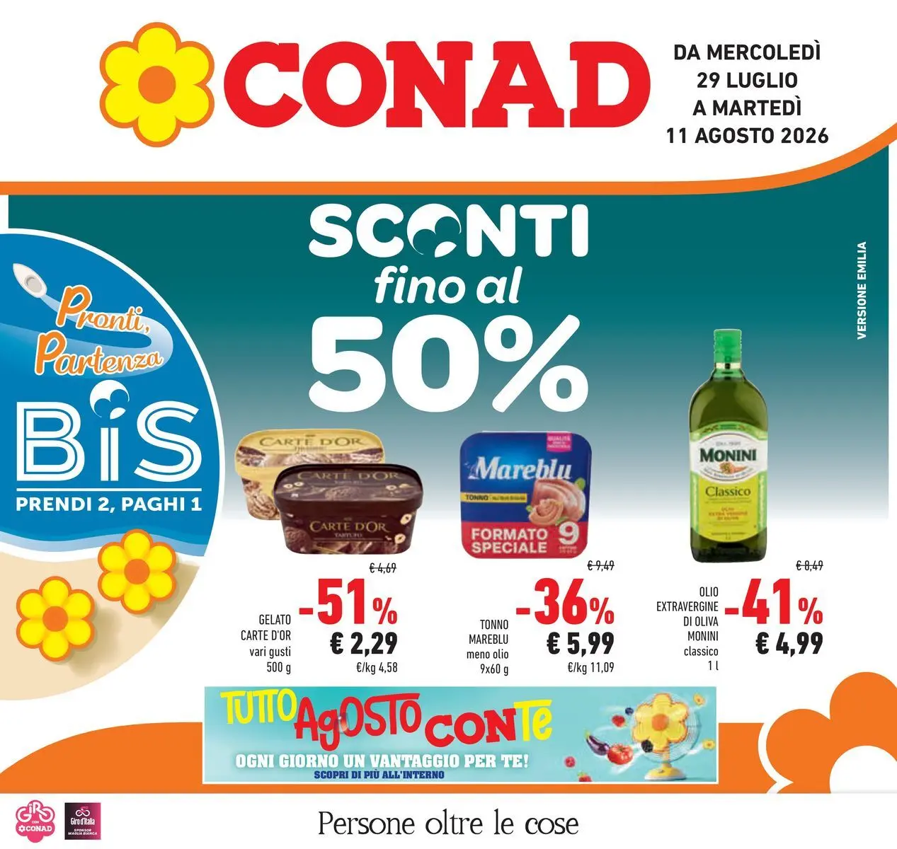 Volantino Conad dal 29/07/2026 > Anteprima | Pagina: 1 | Prodotti: Tè, Gelato, Olio, Olive