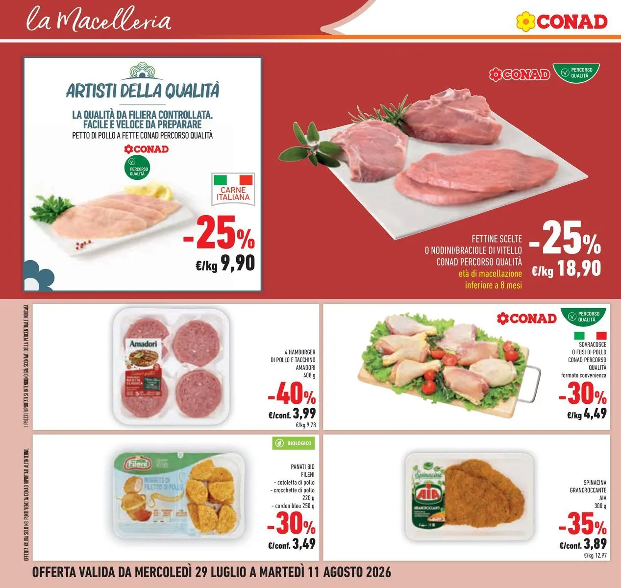 Volantino Conad dal 29/07/2026 > Anteprima | Pagina: 10 | Prodotti: Pollo, Crocchette, Vitello, Hamburger