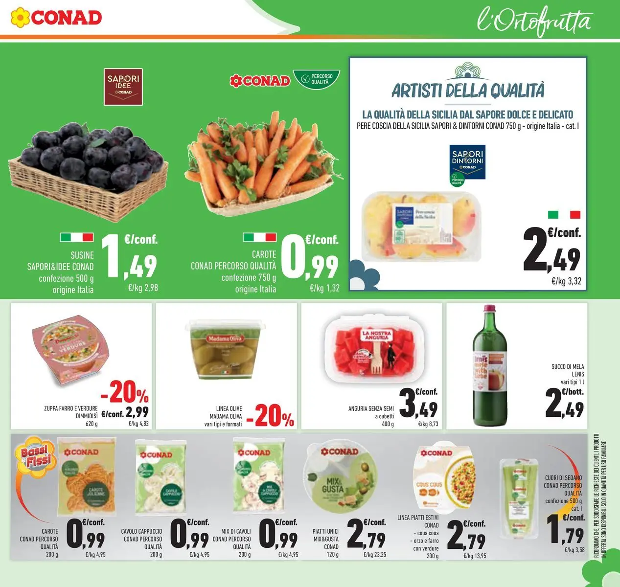 Volantino Conad dal 29/07/2026 > Anteprima | Pagina: 11 | Prodotti: Verdure, Carote, Olive, Farro