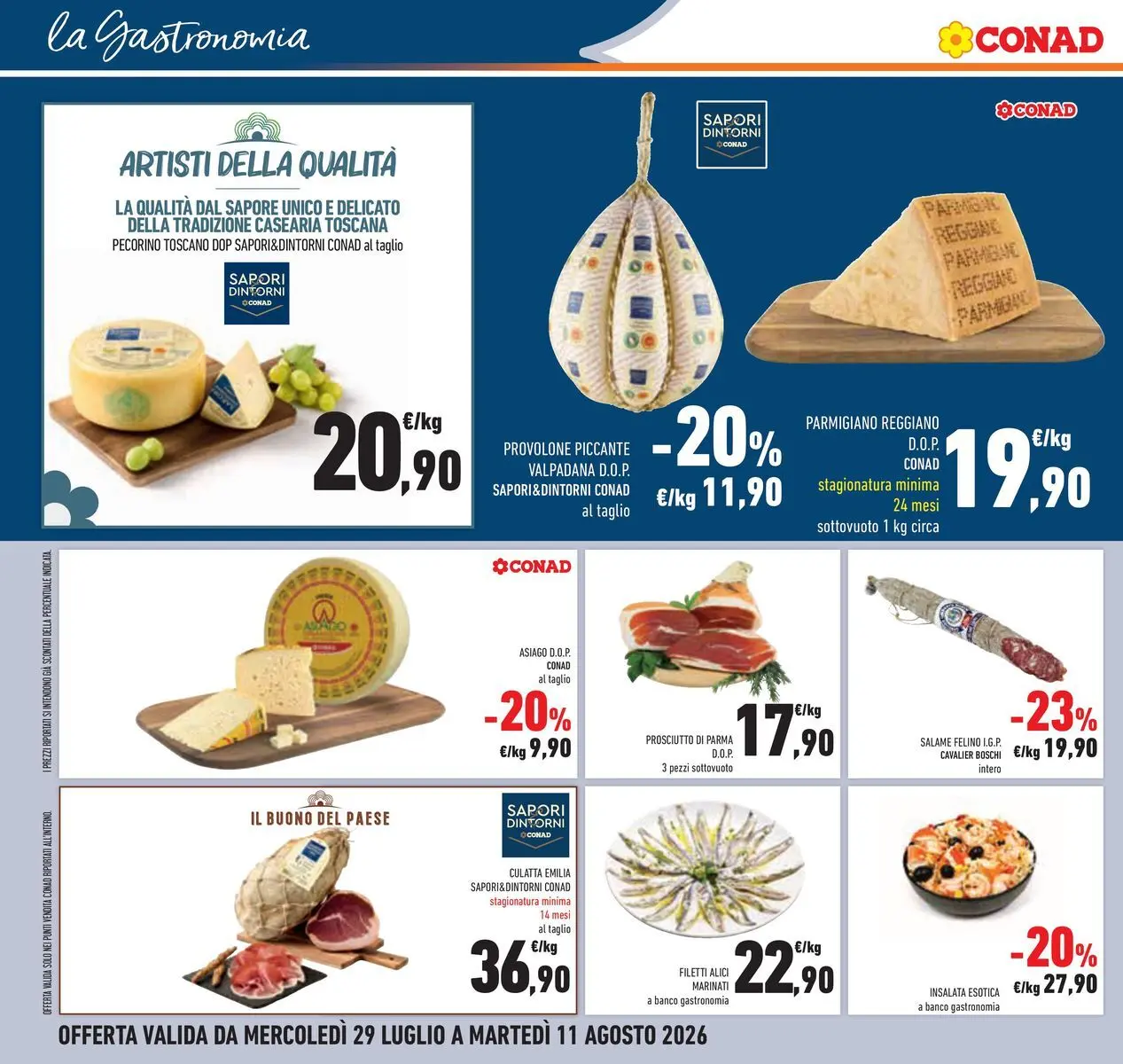 Volantino Conad dal 29/07/2026 > Anteprima | Pagina: 14 | Prodotti: Provolone, Salame, Prosciutto, Parmigiano