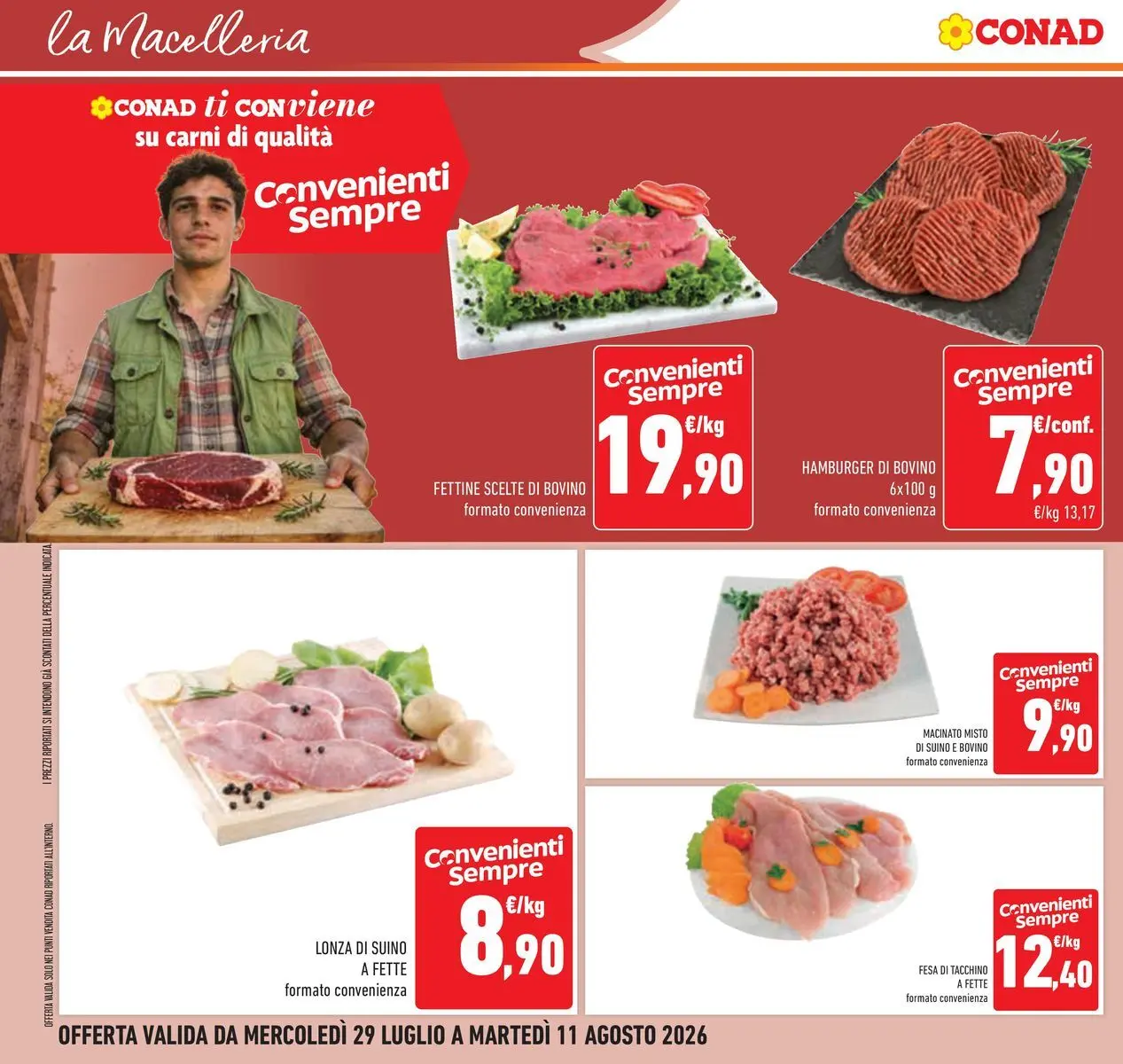 Volantino Conad dal 29/07/2026 > Anteprima | Pagina: 10 | Prodotti: Bovino, Tacchino, Hamburger, Macinato