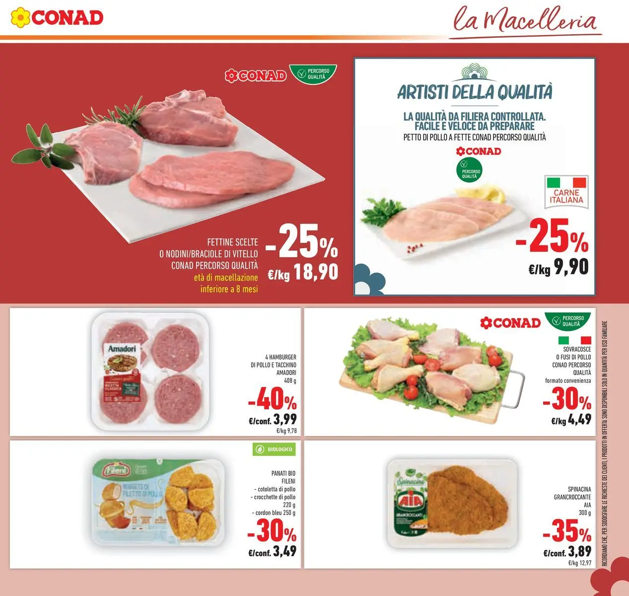 Volantino Conad dal 29/07/2026 > Anteprima | Pagina: 11 | Prodotti: Petto di Pollo, Tacchino, Crocchette, Hamburger