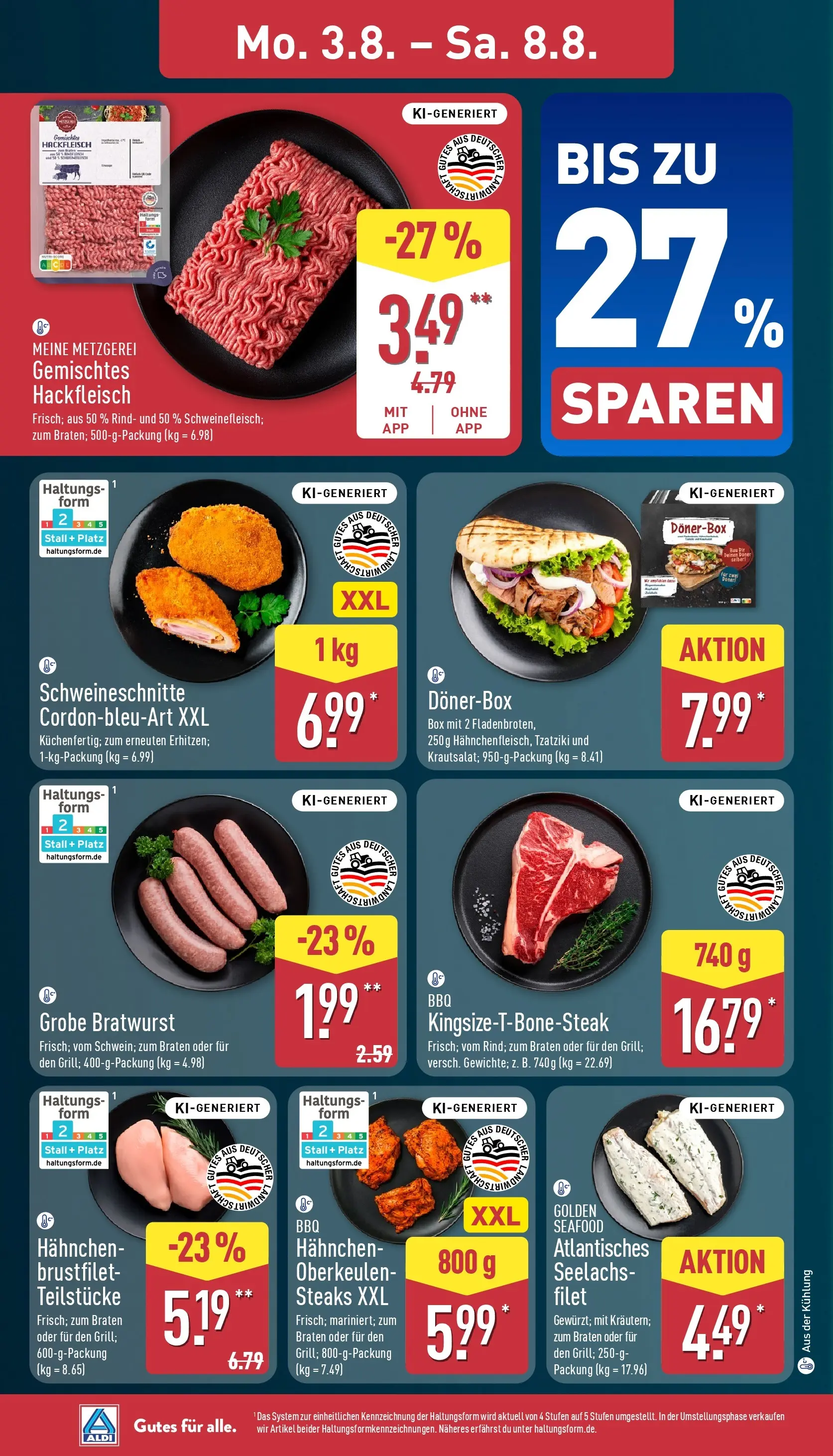 Aldi Wochenangebote (ab 03.08.2026) » Angebote Online | Seite: 6 | Produkte: Hahnchen, Box, Bratwurst, Steak