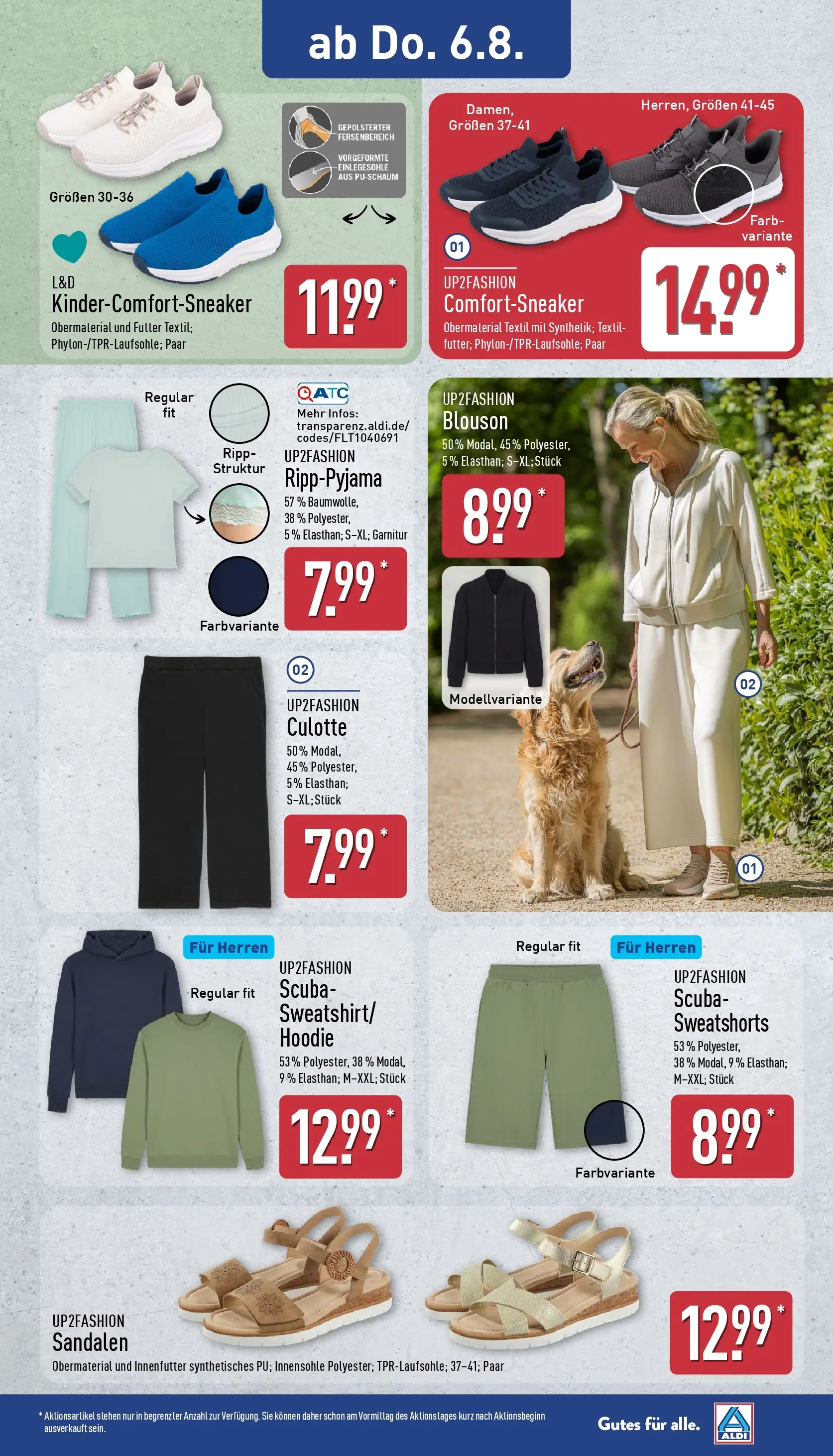 Aldi Wochenangebote (ab 03.08.2026) » Angebote Online | Seite: 21 | Produkte: Up2fashion, Sweatshirt, Hoodie, Sandalen