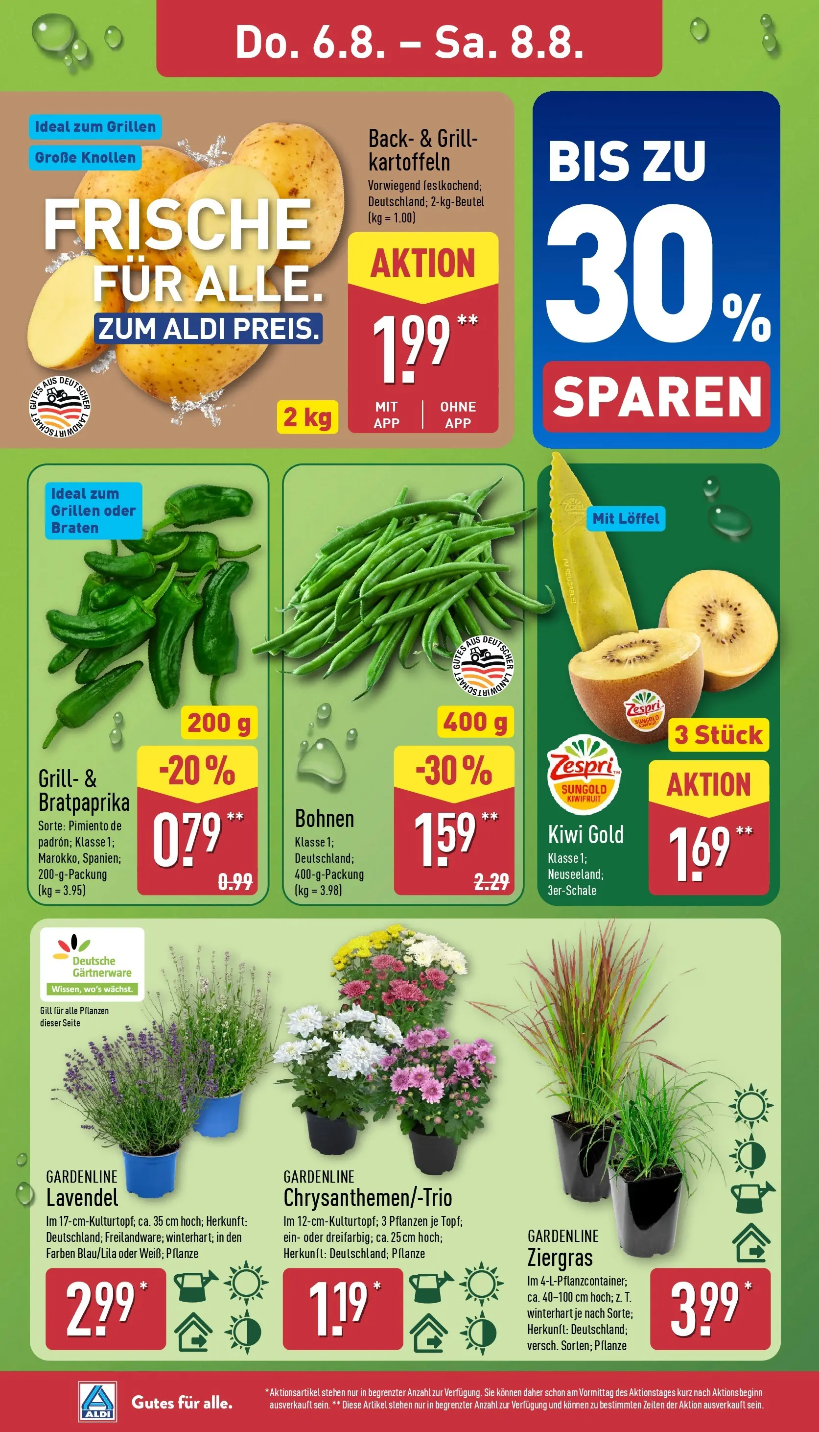 Aldi Wochenangebote (ab 03.08.2026) » Angebote Online | Seite: 28 | Produkte: Grill, Kartoffeln, Lavendel, Kiwi