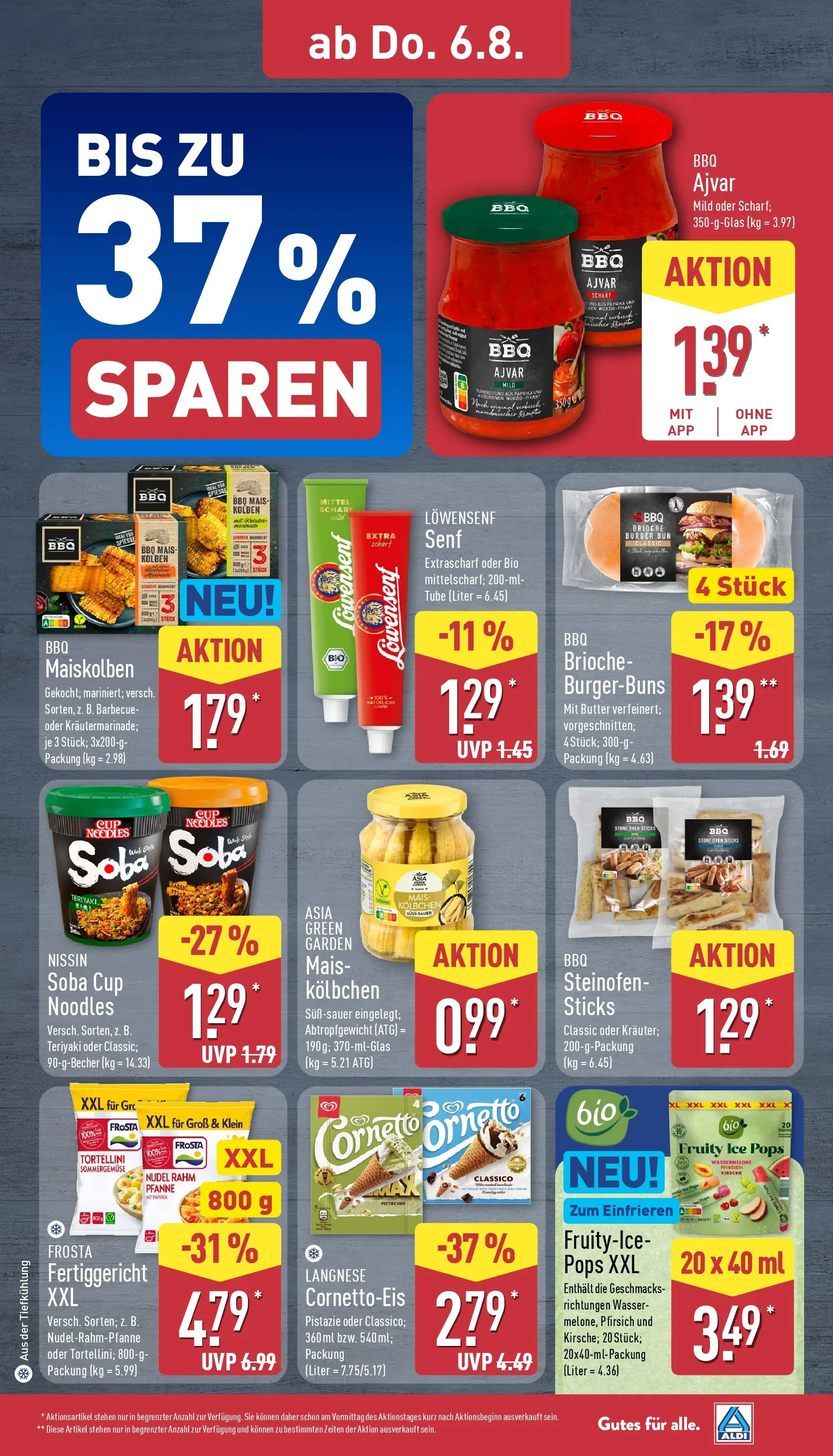 Aldi Wochenangebote (ab 03.08.2026) » Angebote Online | Seite: 31 | Produkte: Spieße, Frosta, Paprika, Pfirsich