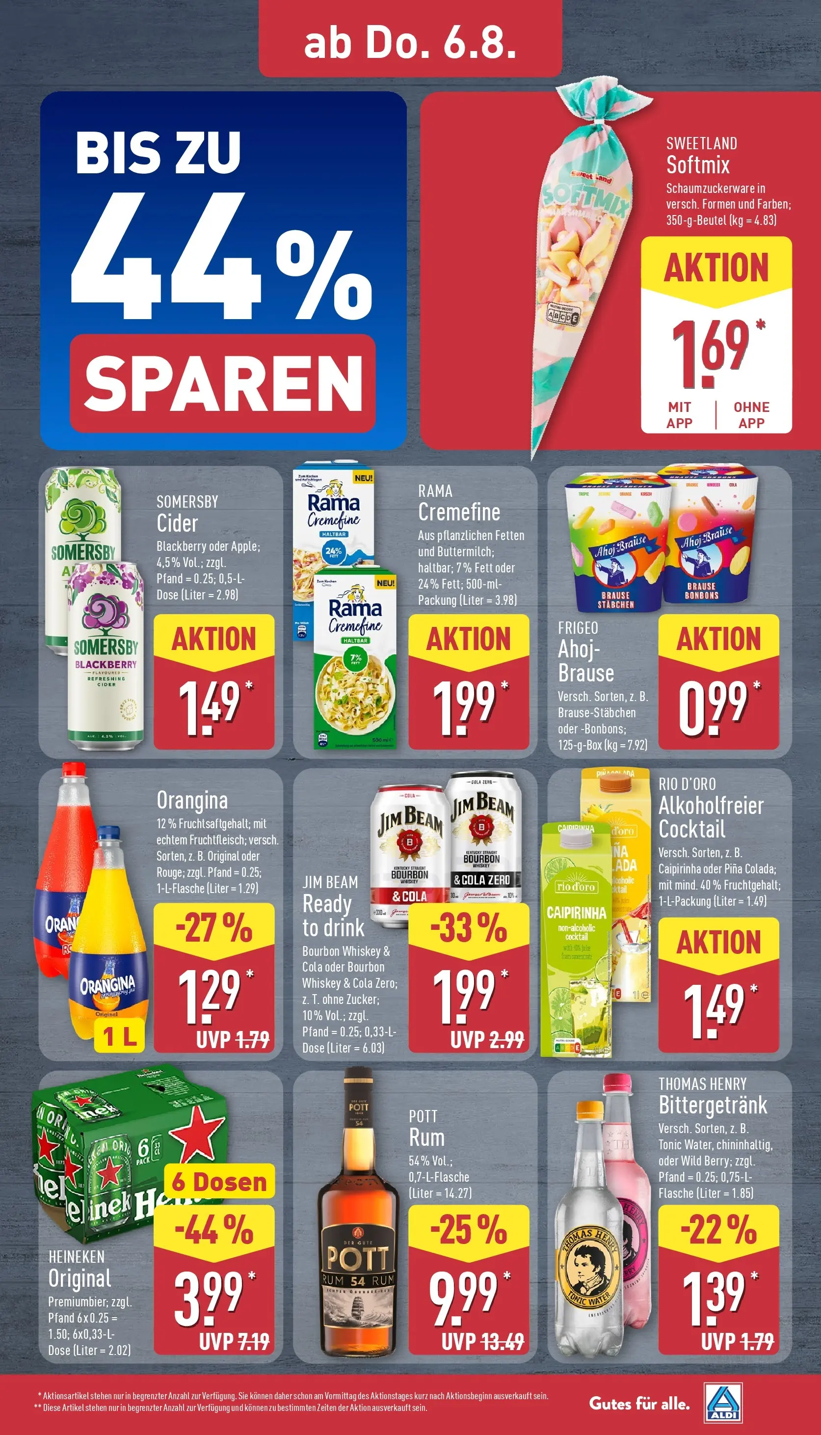 Aldi Wochenangebote (ab 03.08.2026) » Angebote Online | Seite: 33 | Produkte: Rama, Cola, Rum, Heineken