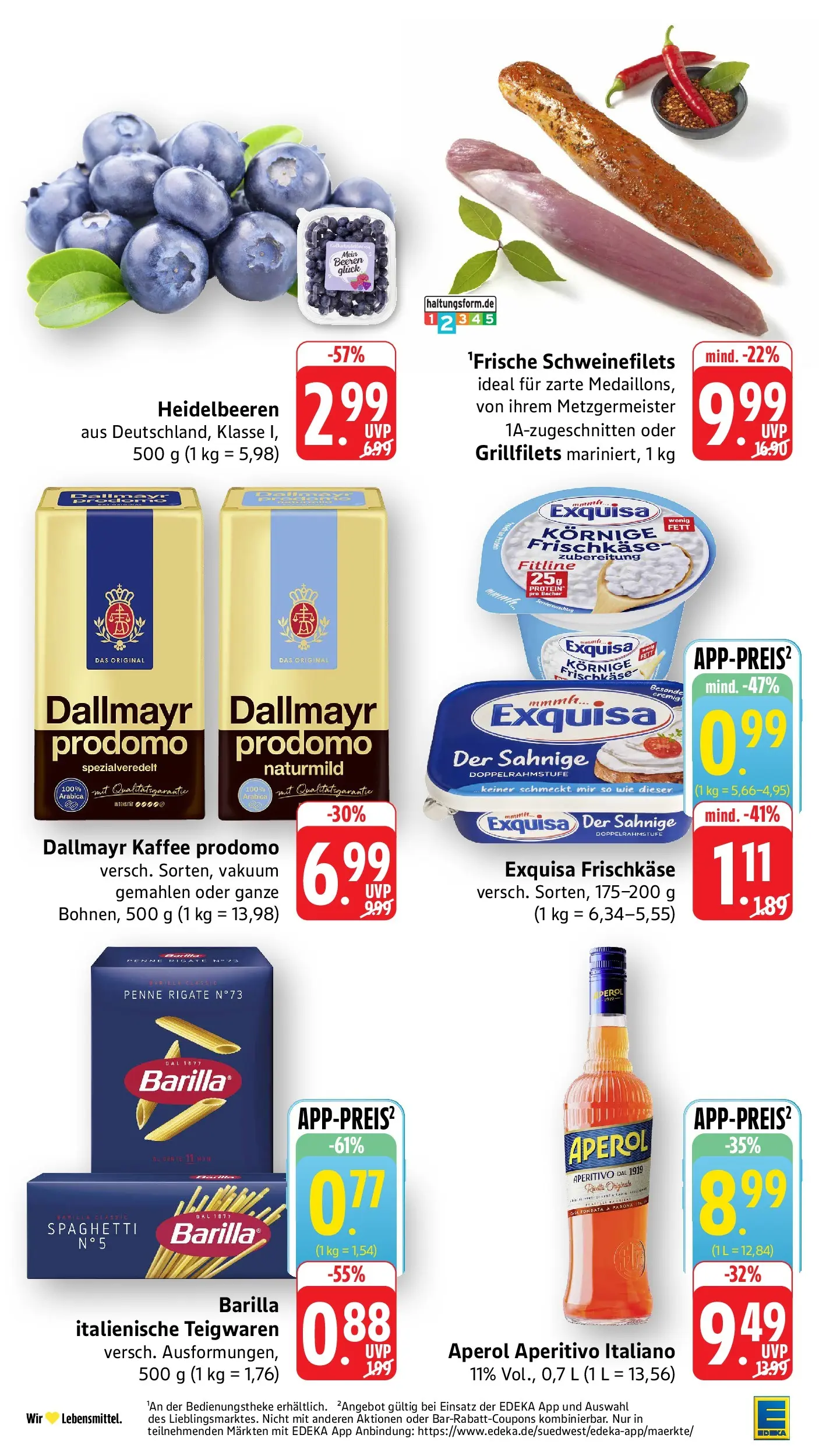Edeka Prospekt Mühlheim / Donau (ab 27.07.2026) » Angebote Online | Seite: 2 | Produkte: Heidelbeeren, Exquisa, Dallmayr, Frischkase