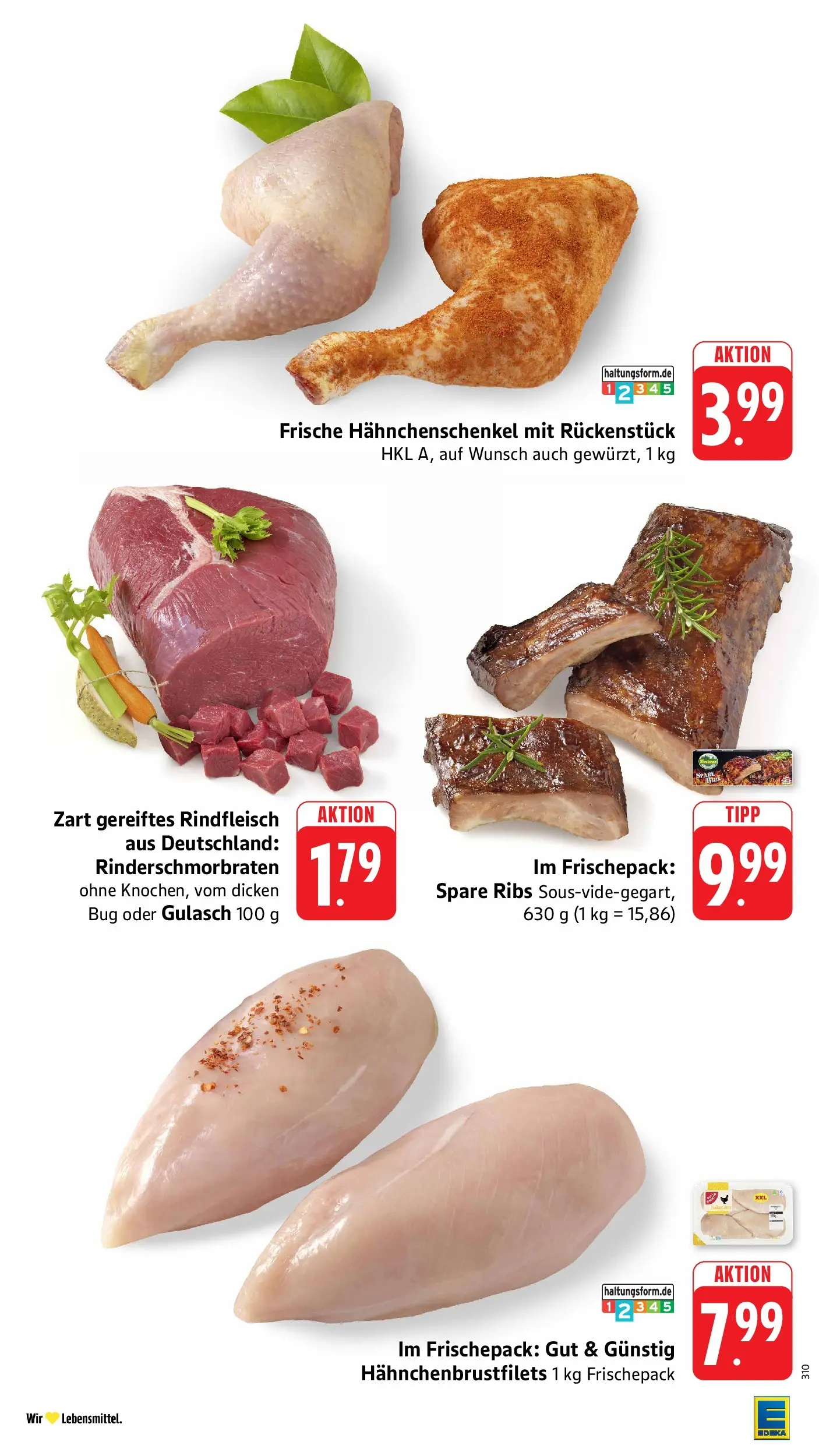 Edeka Prospekt Mühlheim / Donau (ab 27.07.2026) » Angebote Online | Seite: 4 | Produkte: Hahnchenschenkel, Spare ribs, Gulasch, Rindfleisch
