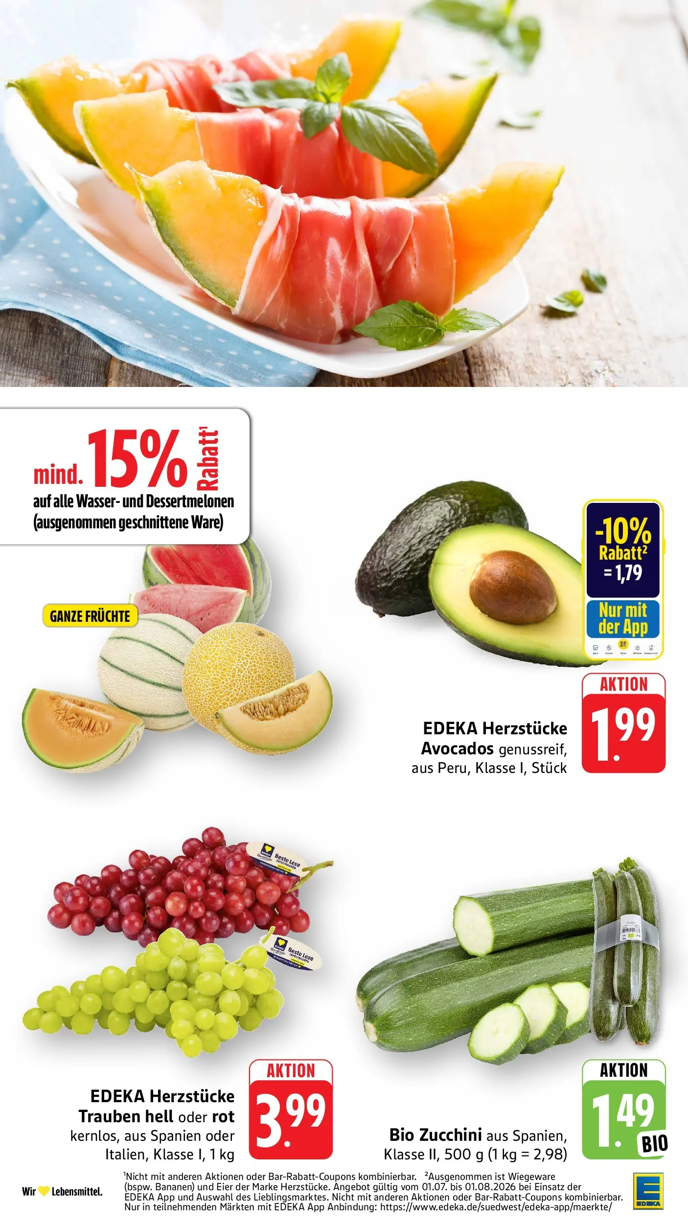 Edeka Prospekt Mühlheim / Donau (ab 27.07.2026) » Angebote Online | Seite: 10 | Produkte: Eier, Bananen, Wasser, Zucchini