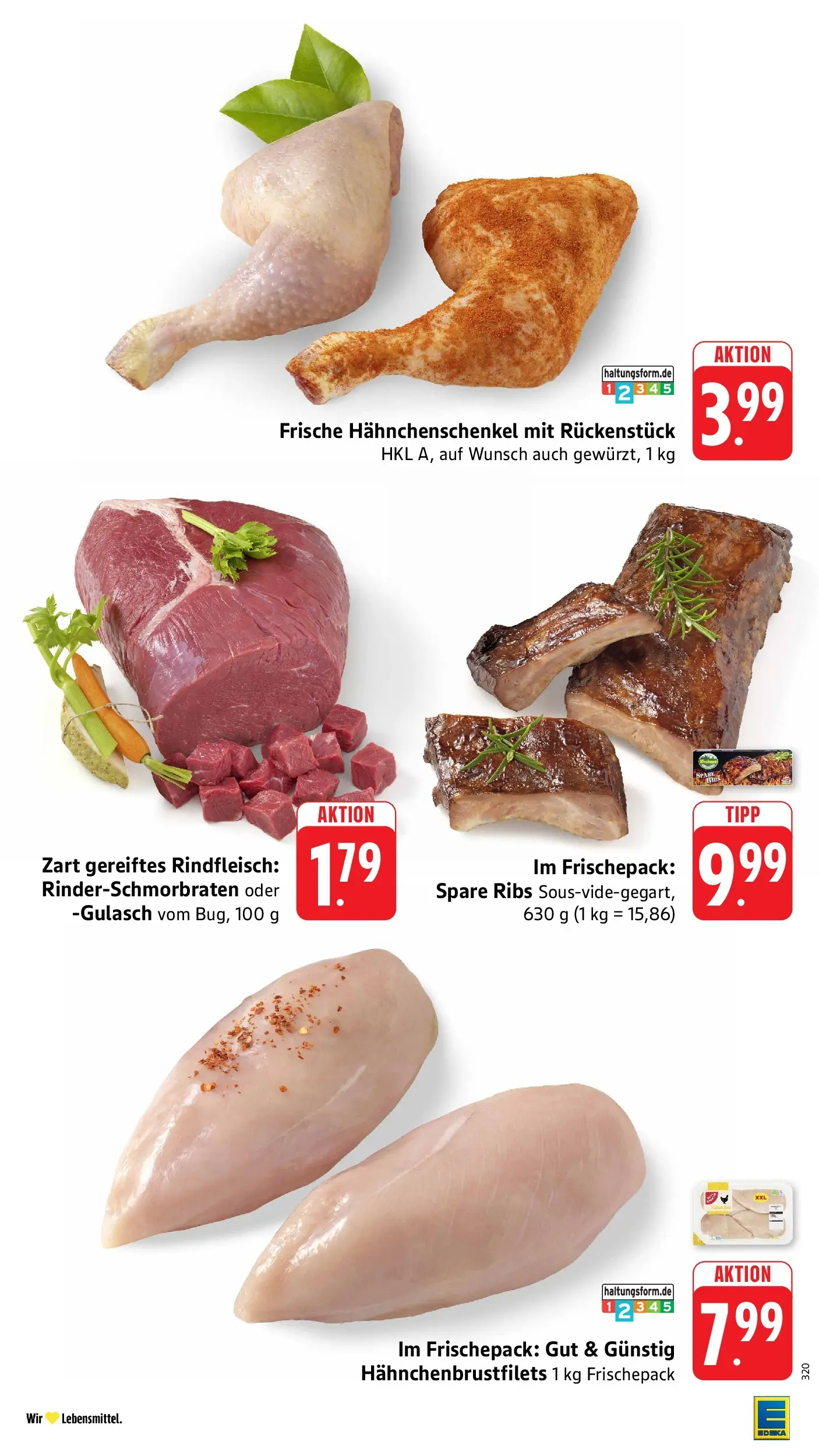 Edeka Prospekt Beckingen (ab 27.07.2026) » Angebote Online | Seite: 4 | Produkte: Hahnchenschenkel, Spare ribs, Gulasch, Rindfleisch
