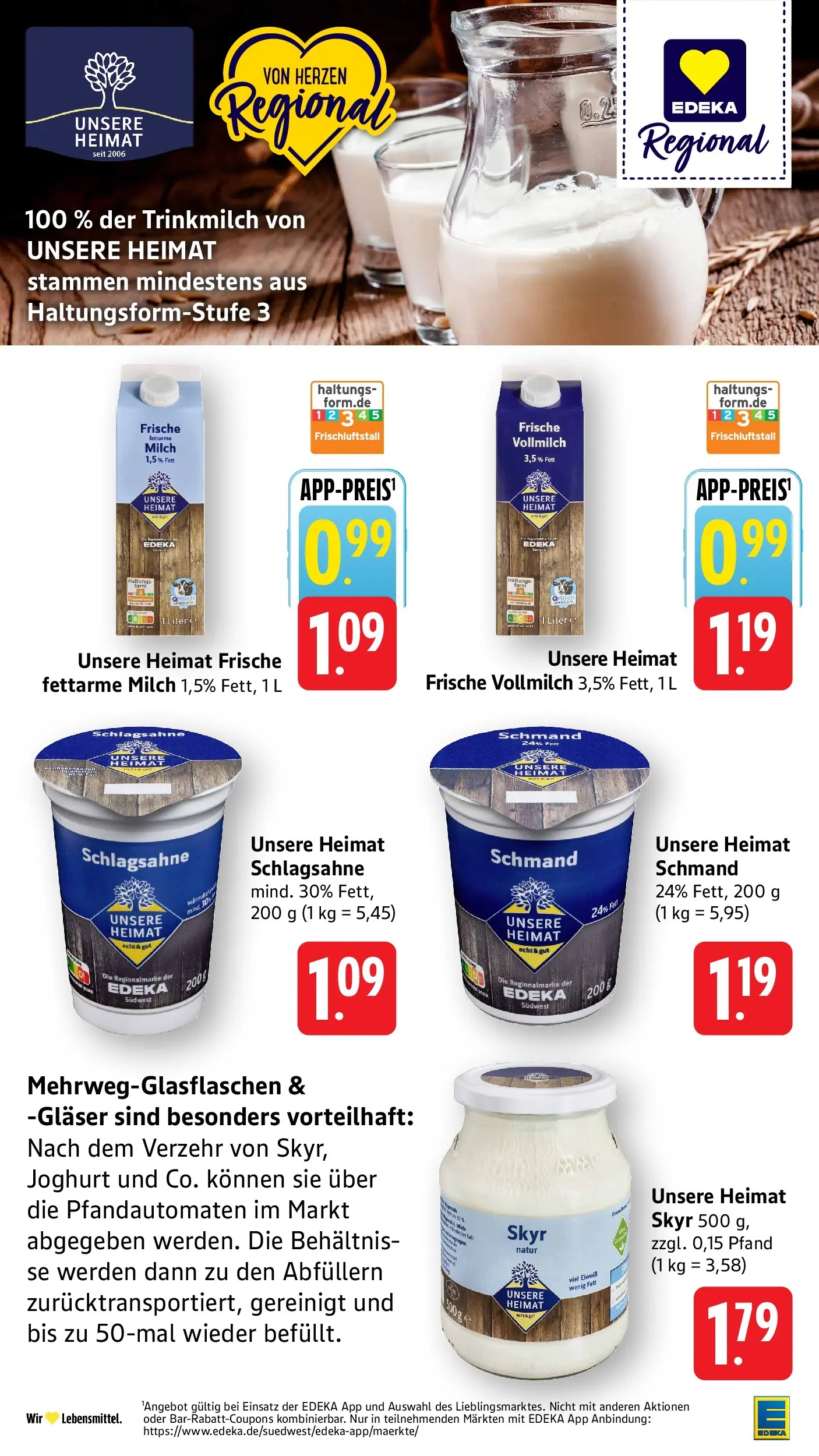 Edeka Prospekt Mühlheim / Donau (ab 27.07.2026) » Angebote Online | Seite: 19 | Produkte: Schlagsahne, Milch, Joghurt, Skyr