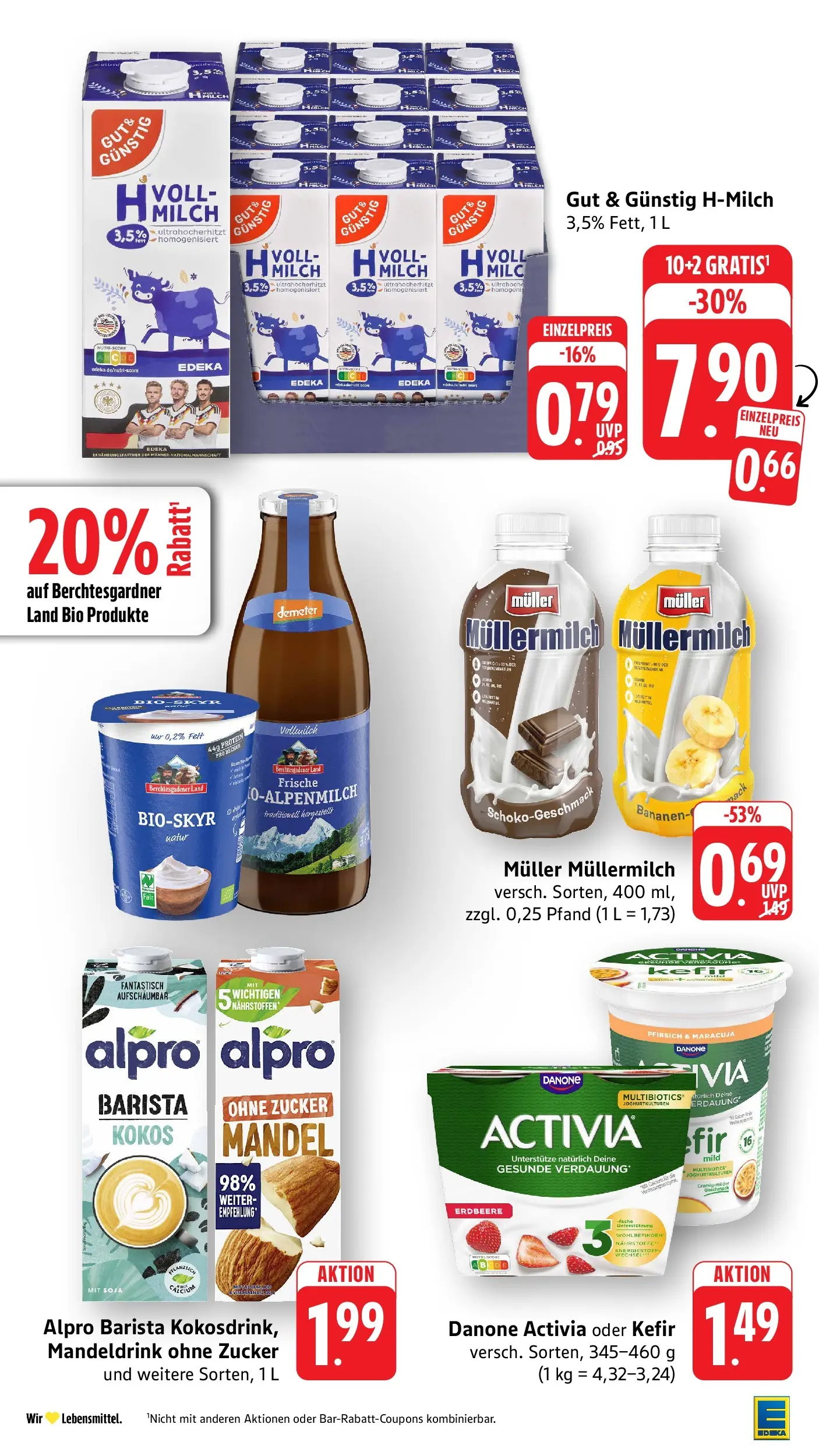 Edeka Prospekt Mühlheim / Donau (ab 27.07.2026) » Angebote Online | Seite: 20 | Produkte: Danone activia, Pfirsich, Müllermilch, Muller mullermilch