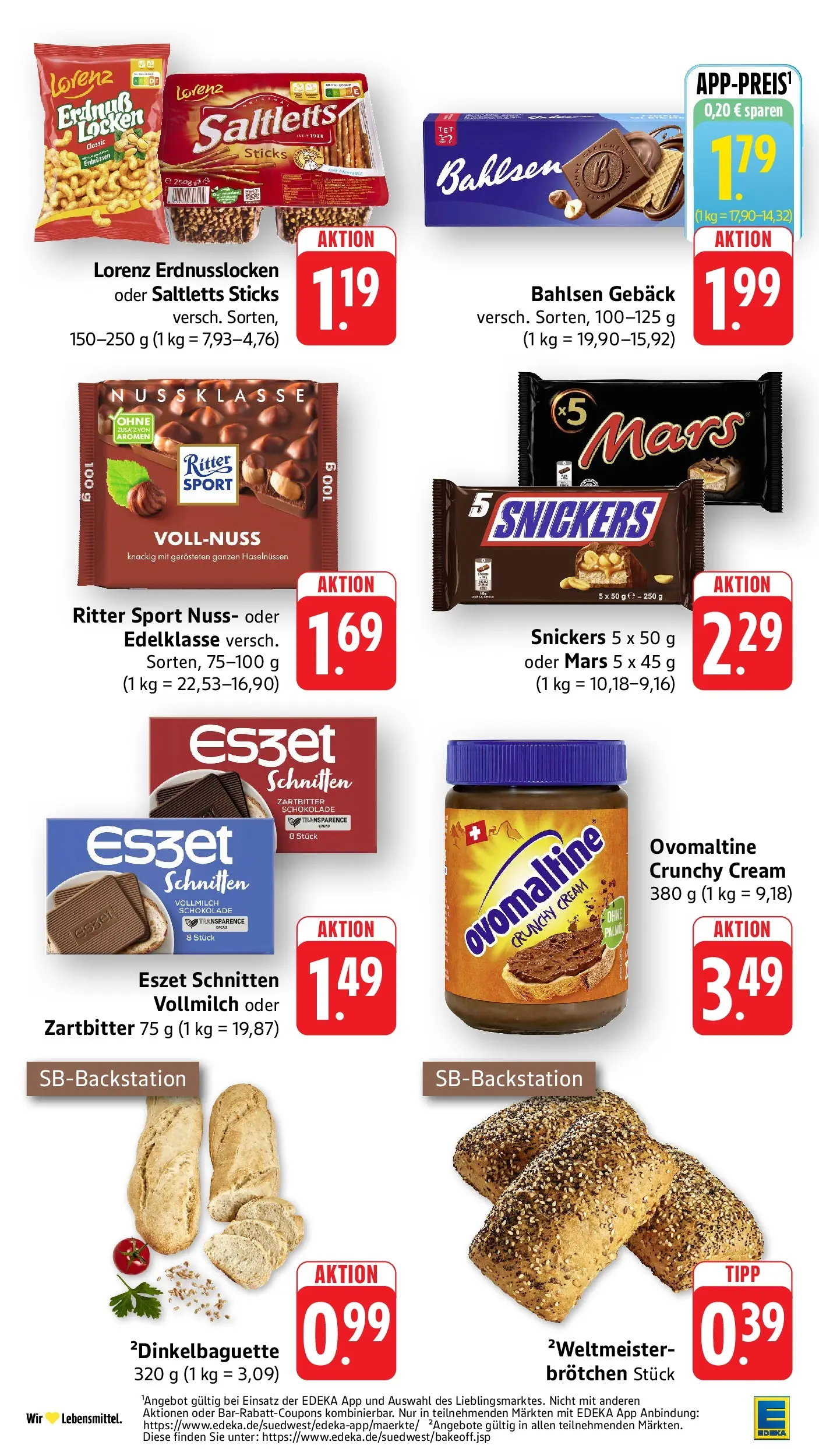 Edeka Prospekt Mühlheim / Donau (ab 27.07.2026) » Angebote Online | Seite: 24 | Produkte: Ovomaltine, Ritter sport, Snickers, Mars