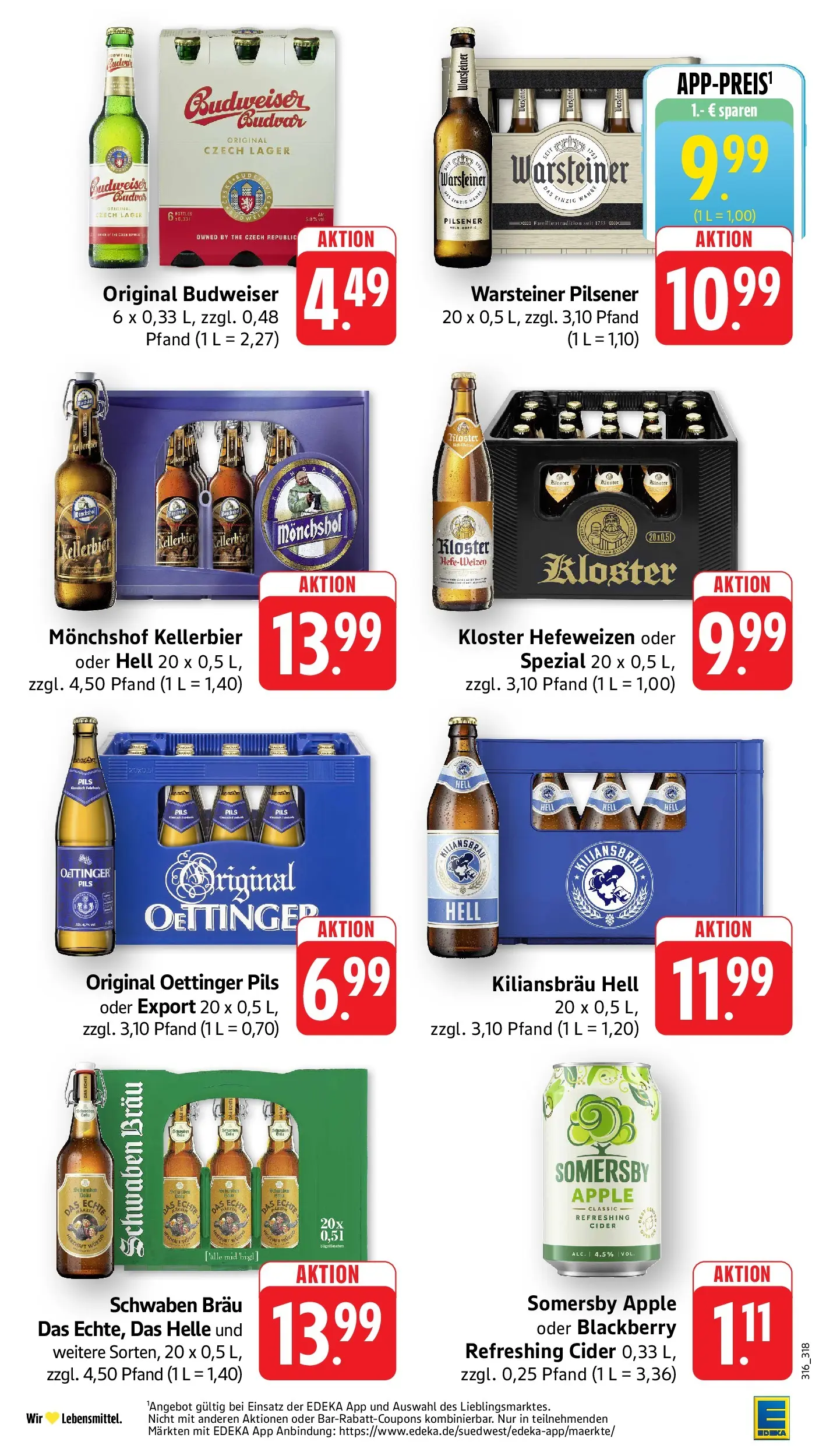 Edeka Prospekt Heilbronn (ab 27.07.2026) » Angebote Online | Seite: 31 | Produkte: Monchshof, Oettinger, Apple, Warsteiner
