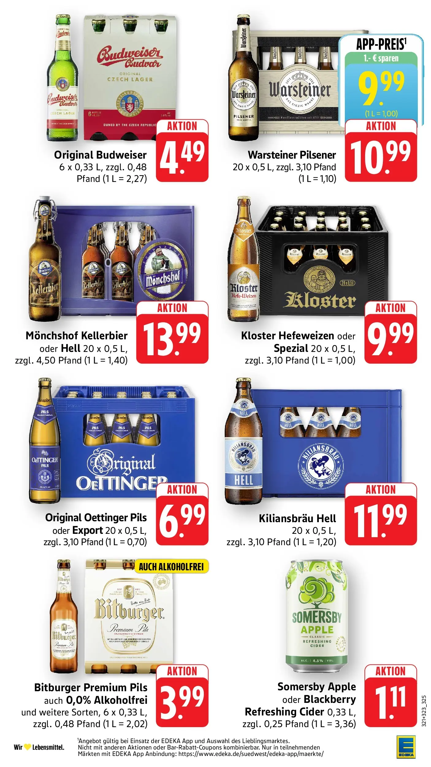 Edeka Prospekt Römerberg (ab 27.07.2026) » Angebote Online | Seite: 31 | Produkte: Bitburger, Monchshof, Warsteiner, Budweiser