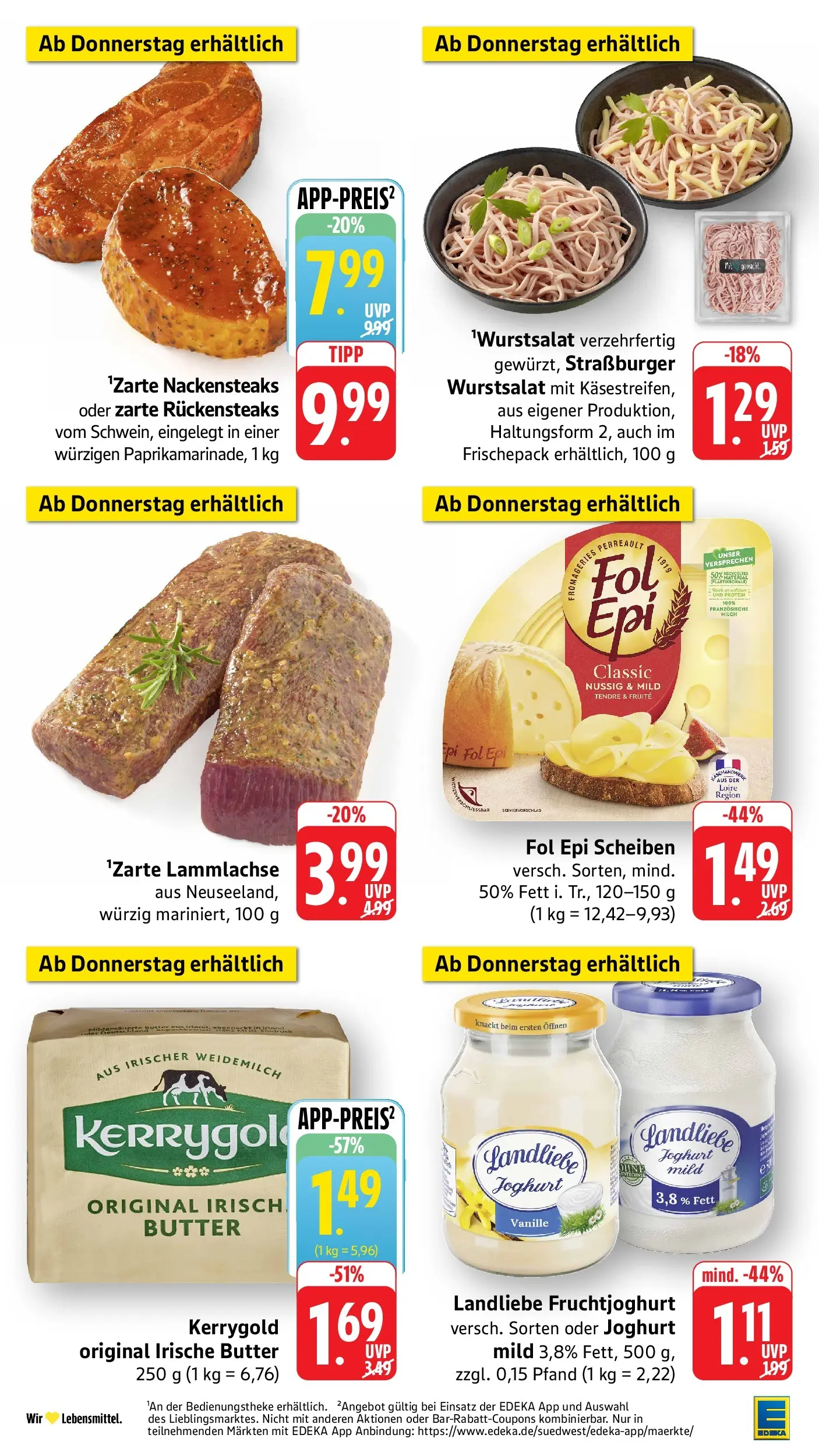 Edeka Prospekt Mühlheim / Donau (ab 27.07.2026) » Angebote Online | Seite: 43 | Produkte: Nackensteaks, Butter, Joghurt, Fruchtjoghurt