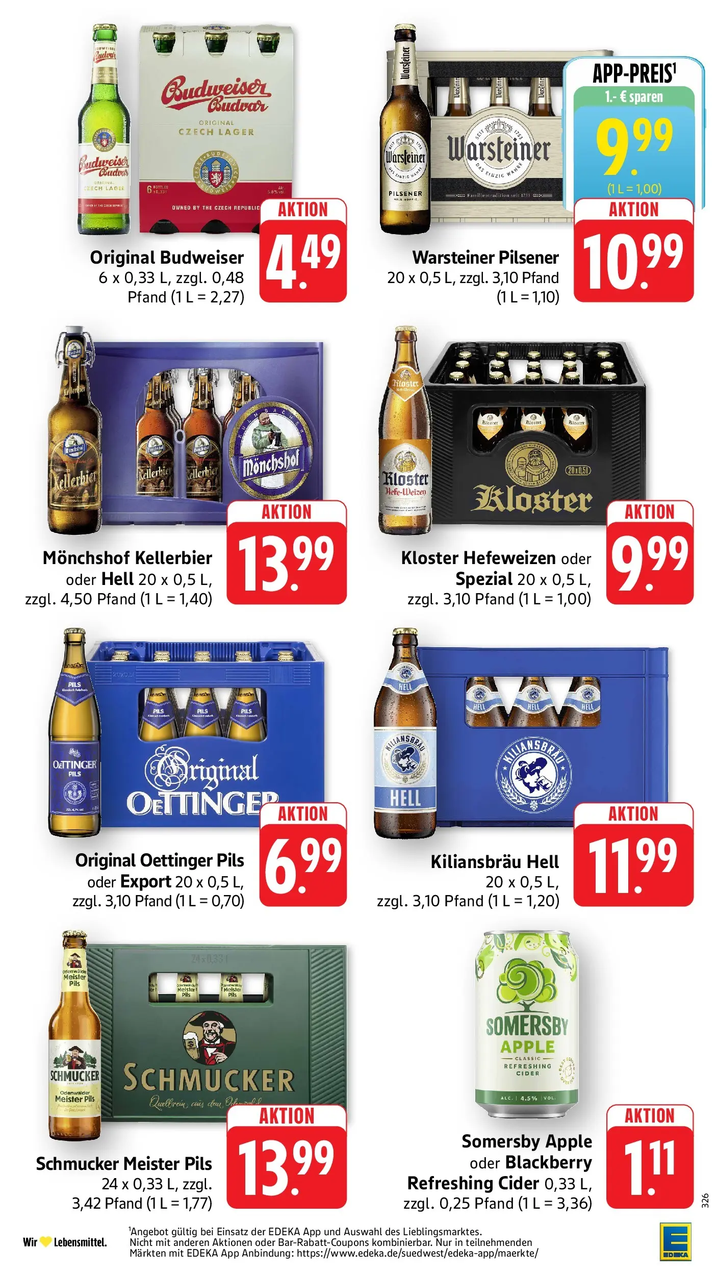 Edeka Prospekt Birkenau (ab 27.07.2026) » Angebote Online | Seite: 31 | Produkte: Monchshof, Oettinger, Warsteiner, Budweiser