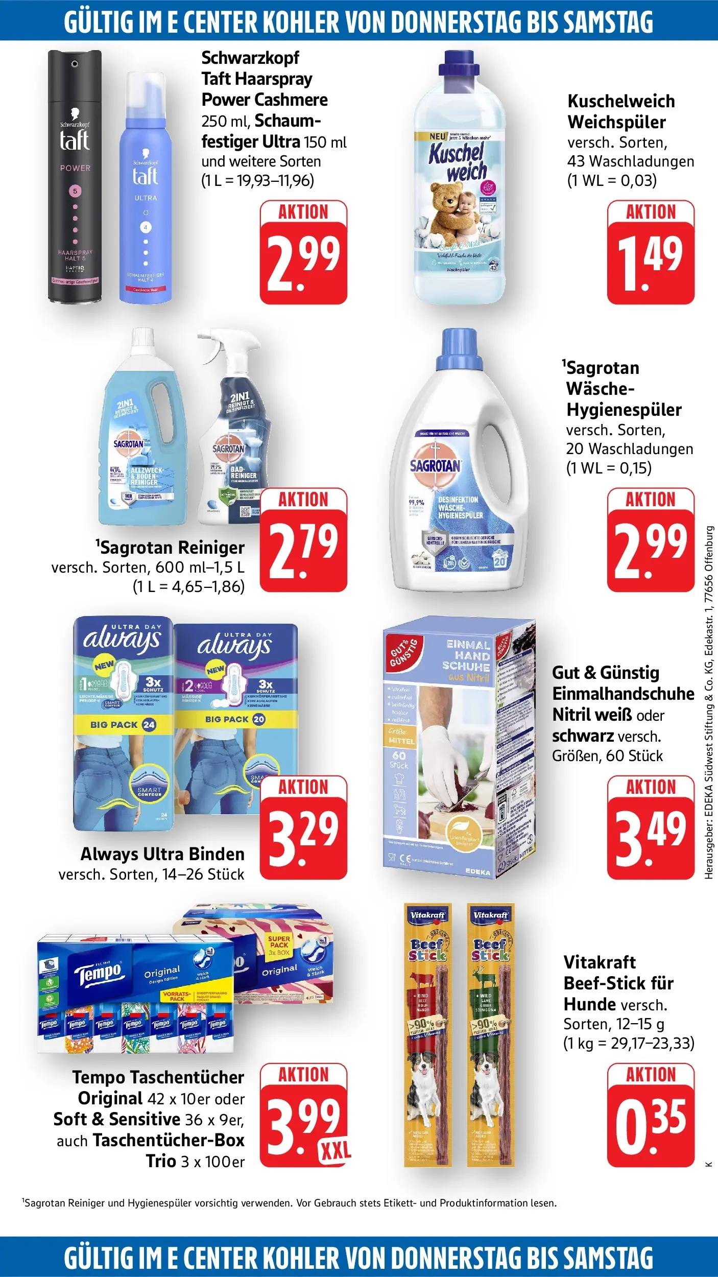 Edeka Prospekt Ettenheim (ab 27.07.2026) » Angebote Online | Seite: 56 | Produkte: Kuschelweich, Haarspray, Tempo, Fleisch