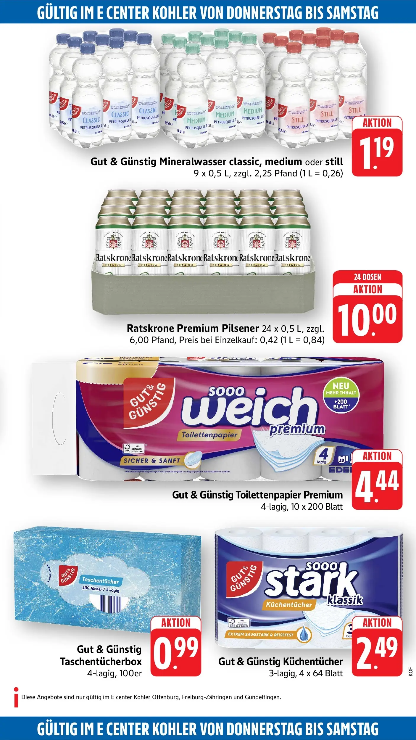 Edeka Prospekt Offenburg (ab 27.07.2026) » Angebote Online | Seite: 55 | Produkte: Mineralwasser, Toilettenpapier