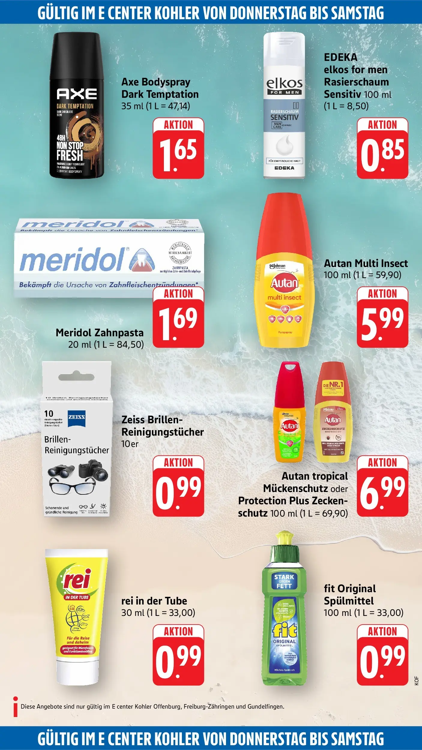 Edeka Prospekt Offenburg (ab 27.07.2026) » Angebote Online | Seite: 59 | Produkte: Rasierschaum, Zahnpasta, Reinigungstücher, Axe