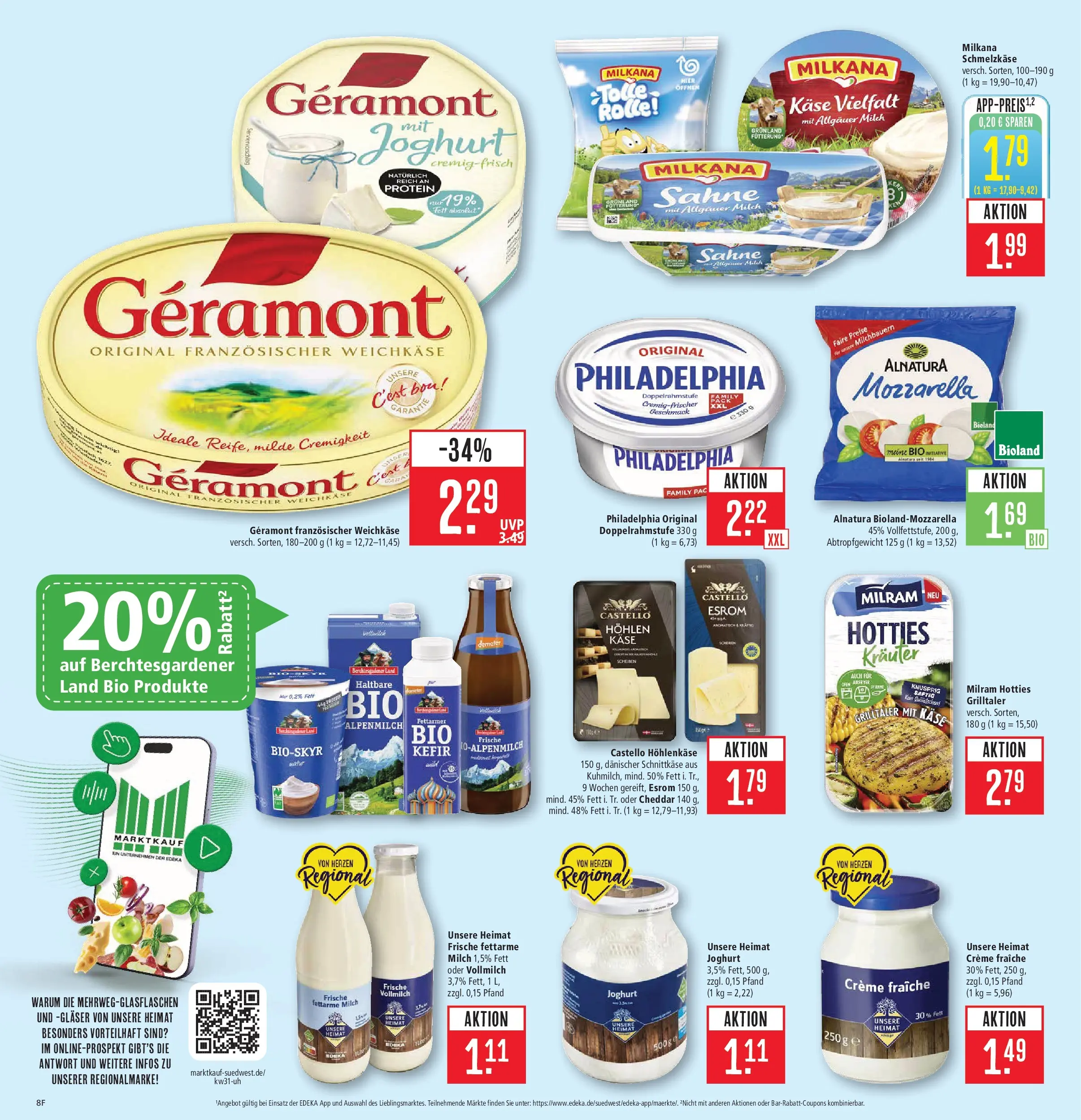 Marktkauf Prospekt Schorndorf (ab 27.07.2026) » Angebote online | Seite: 10 | Produkte: Kefir, Philadelphia, Creme, Milram