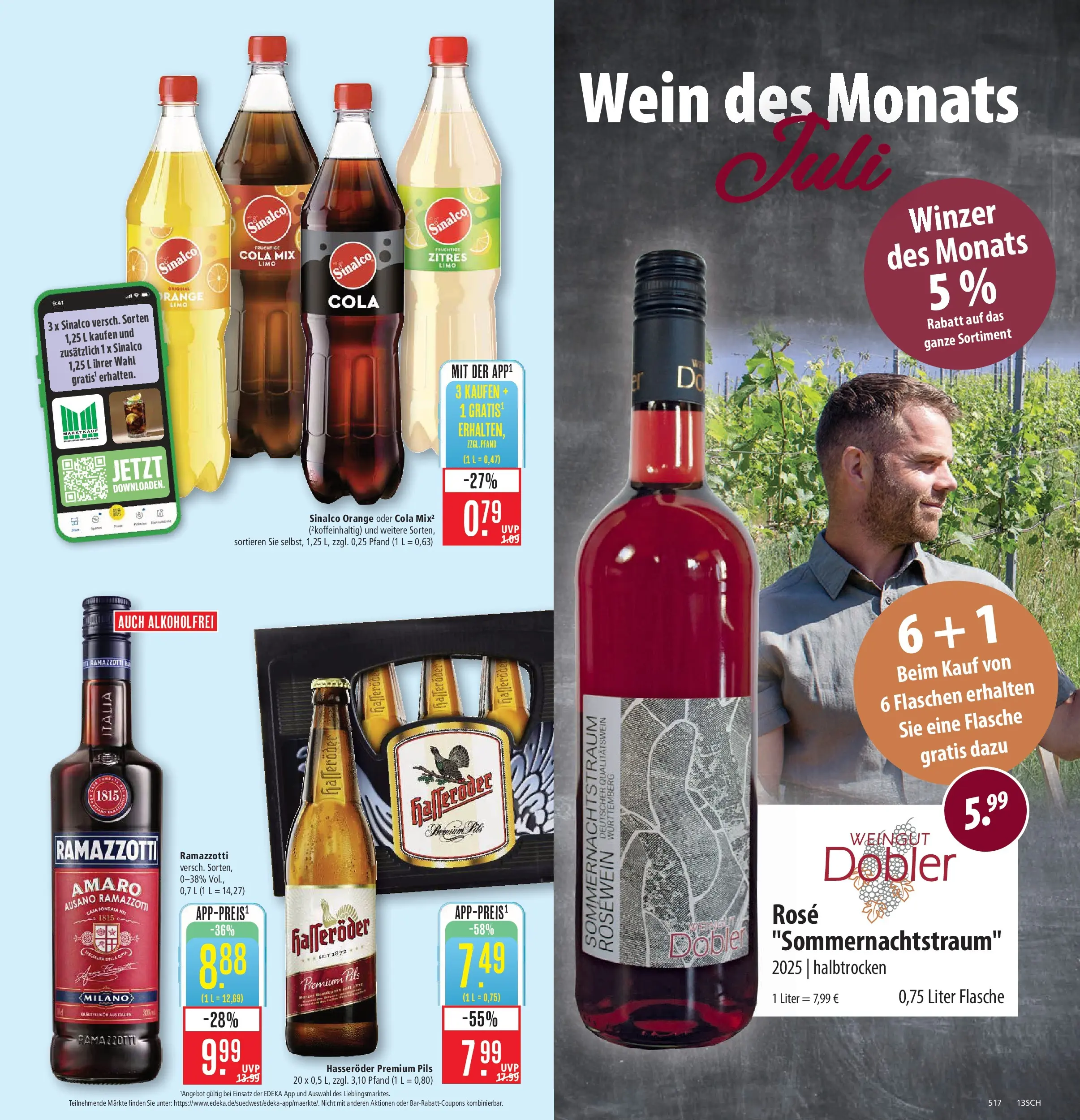 Marktkauf Prospekt Schorndorf (ab 27.07.2026) » Angebote online | Seite: 17 | Produkte: Sinalco, Cola, Wein, Ramazzotti