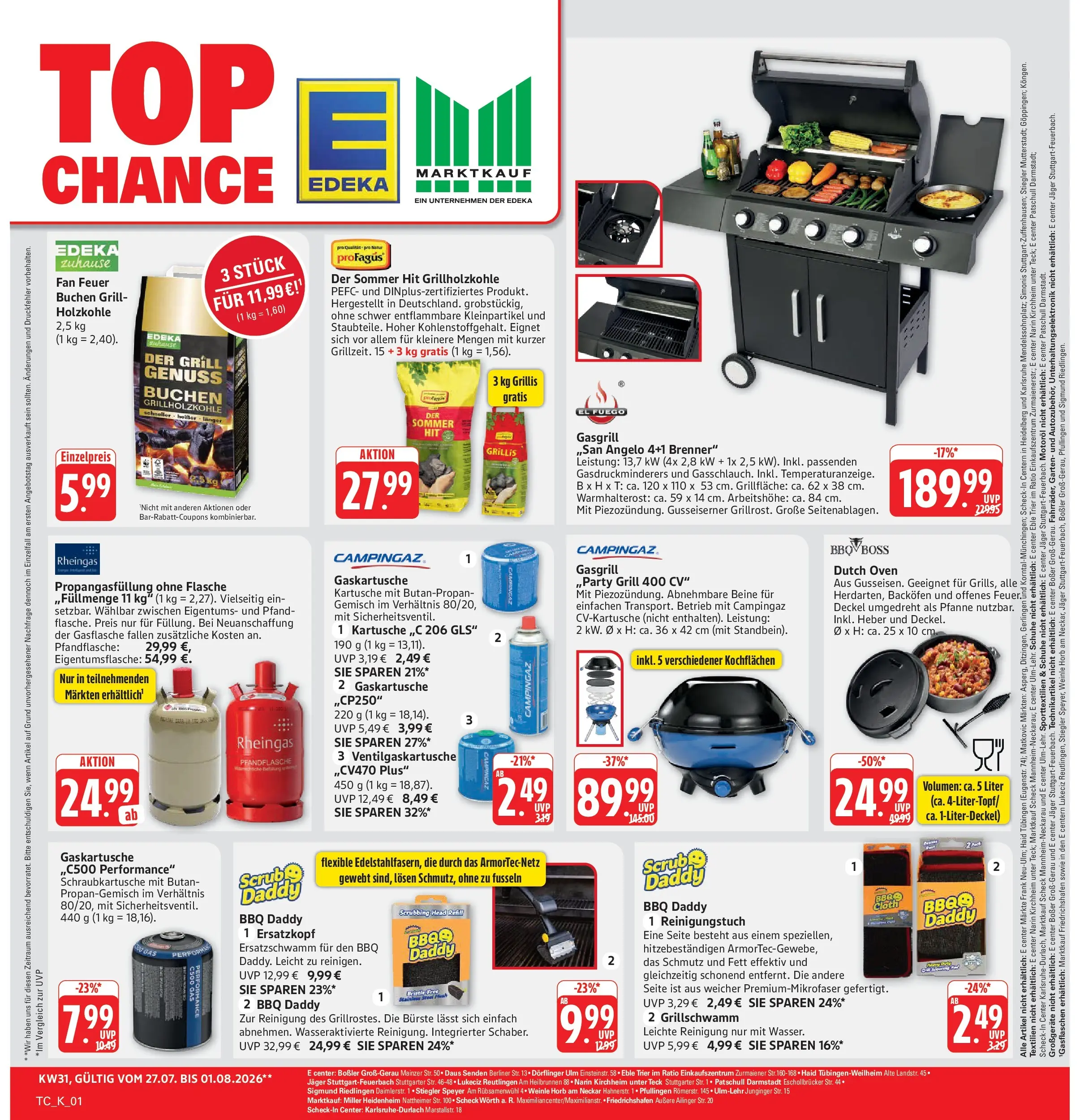 Marktkauf Prospekt Friedrichshafen (ab 27.07.2026) » Angebote online | Seite: 33 | Produkte: Berliner, Grill, Bürste, Backofen