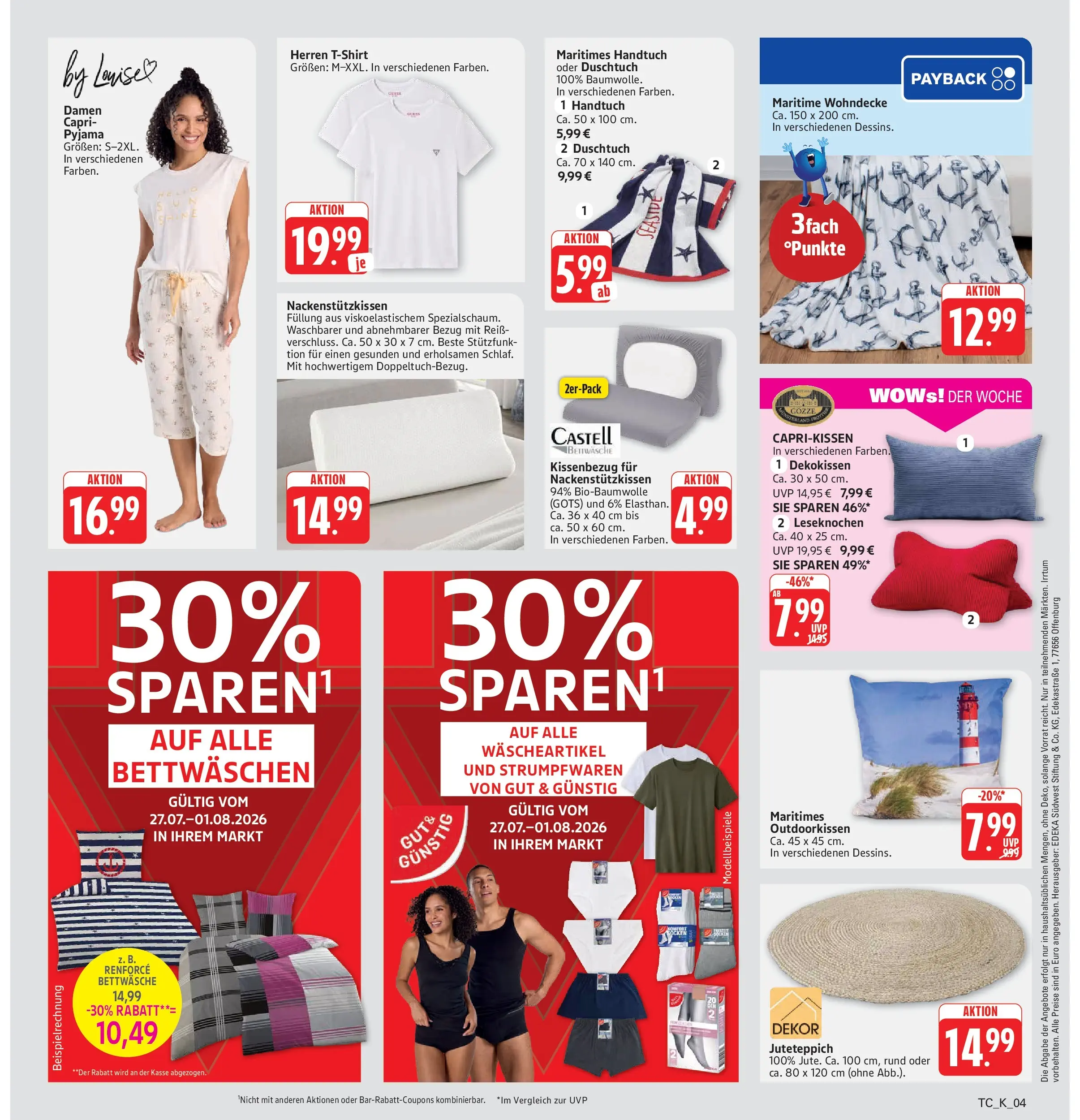 Marktkauf Prospekt Friedrichshafen (ab 27.07.2026) » Angebote online | Seite: 36 | Produkte: Bettwäsche, Pyjama