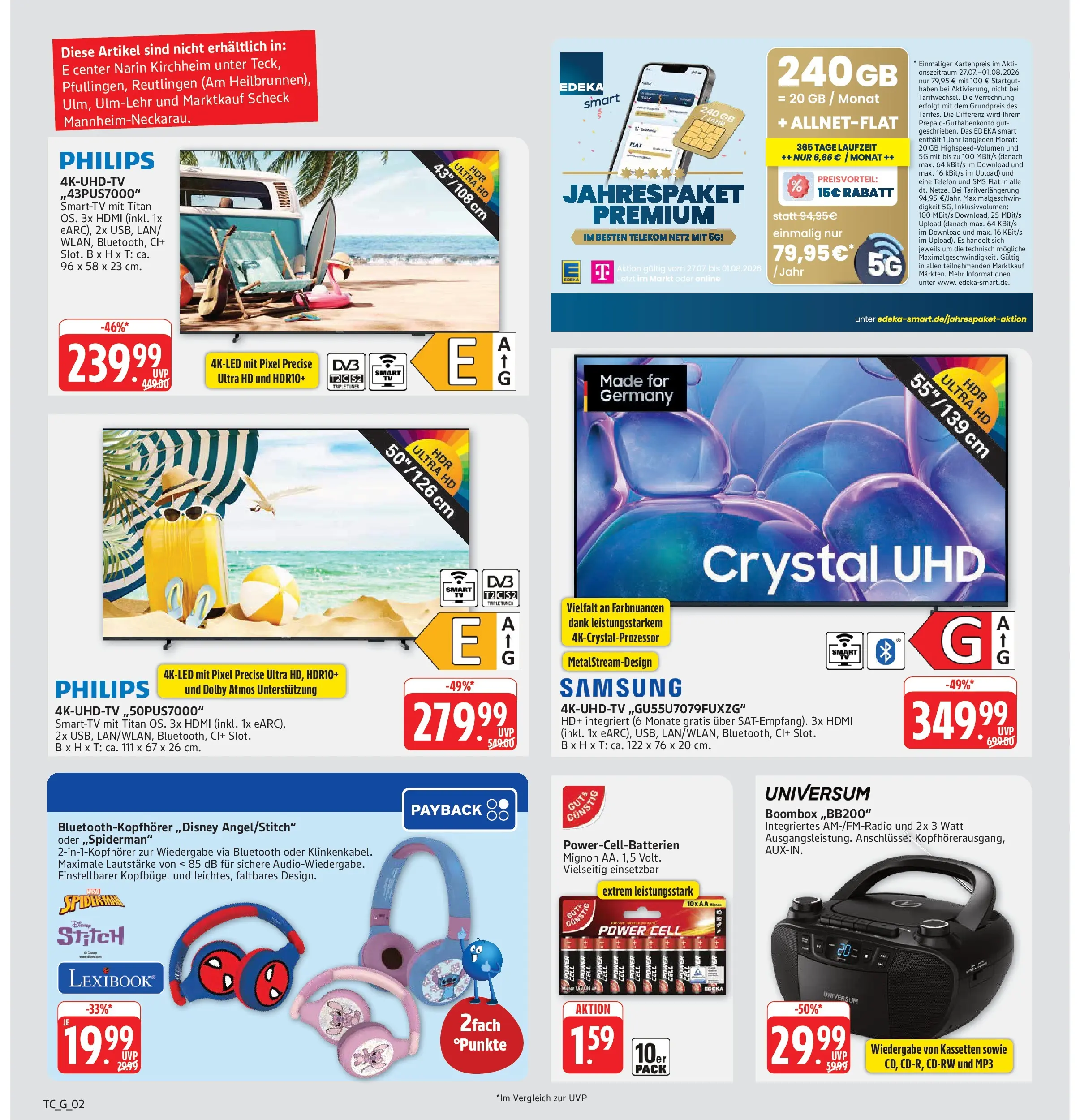 Marktkauf Prospekt Weil Am Rhein (ab 27.07.2026) » Angebote online | Seite: 34 | Produkte: Philips, Samsung, Telefon, MP3