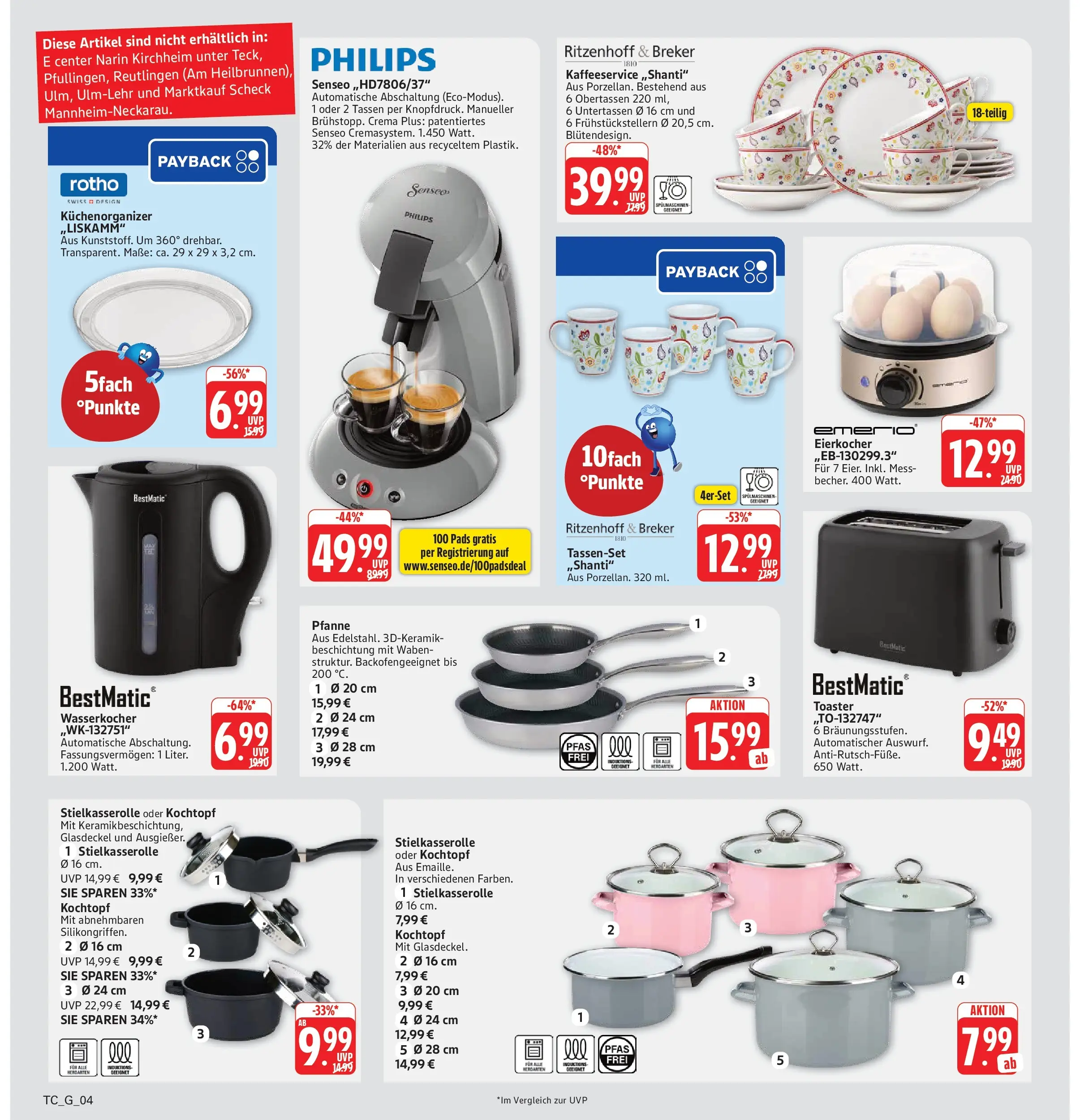 Marktkauf Prospekt Weil Am Rhein (ab 27.07.2026) » Angebote online | Seite: 36 | Produkte: Senseo, Wasserkocher, Toaster, Eierkocher