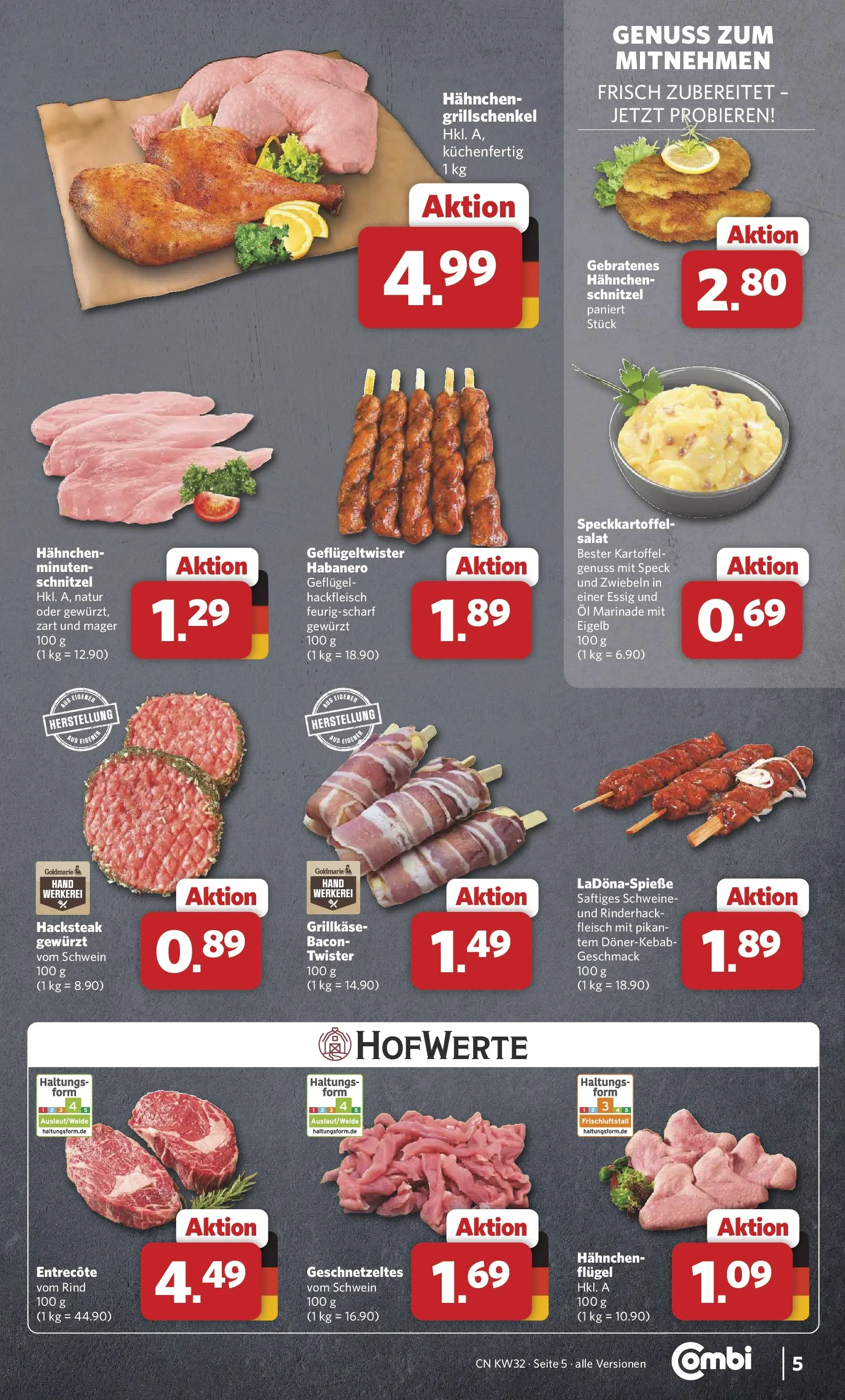 Combi Prospekt Celle (ab 03.08.2026) zum Blättern | Seite: 5 | Produkte: Öl, Essig, Schnitzel, Salat
