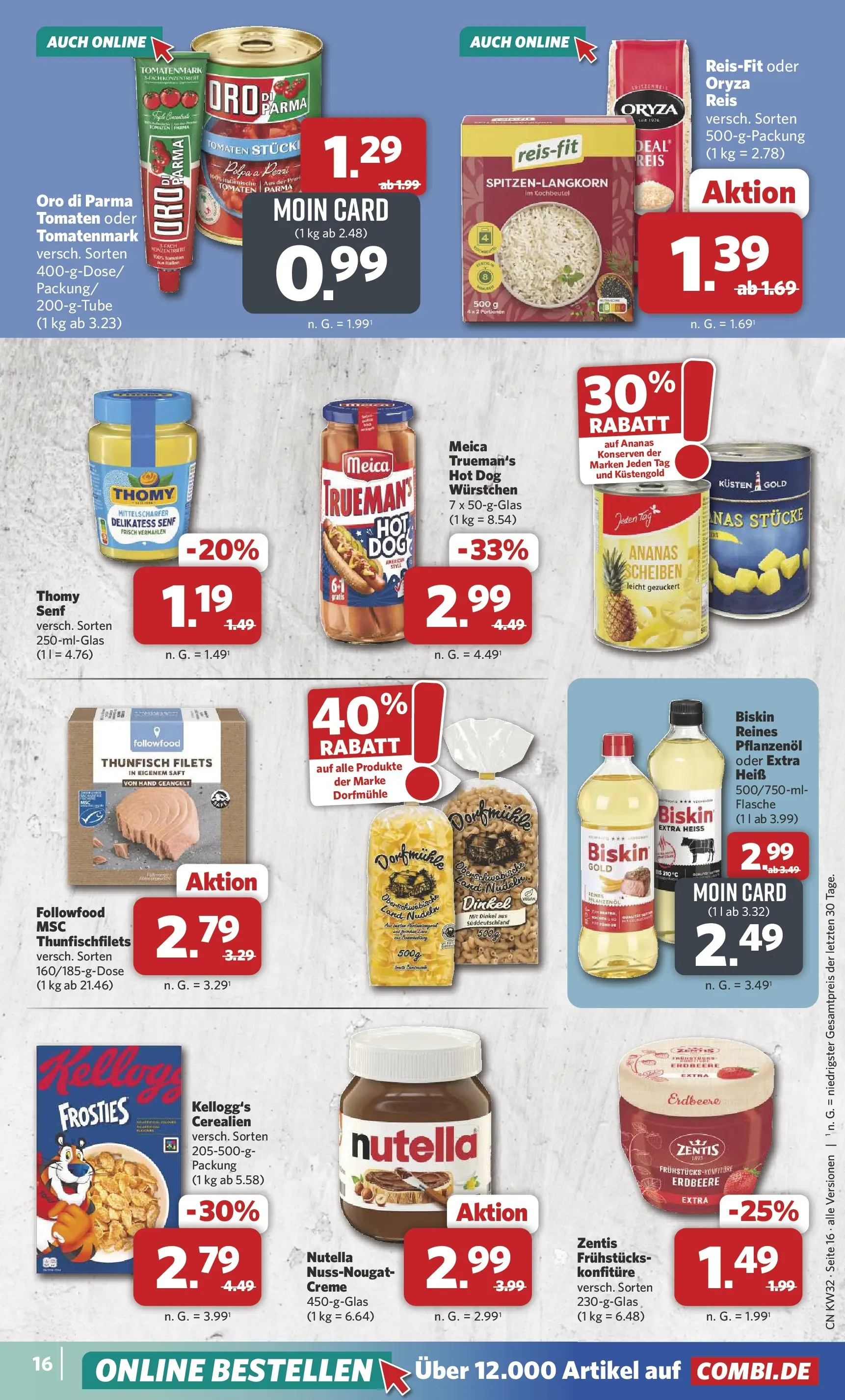 Combi Prospekt Celle (ab 03.08.2026) zum Blättern | Seite: 18 | Produkte: Ananas, Kellogg's, Creme, Meica