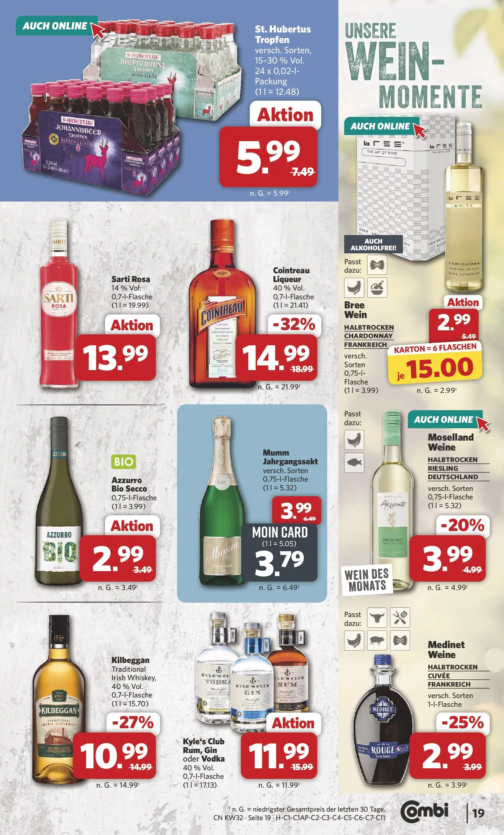 Combi Prospekt Cuxhaven (ab 03.08.2026) zum Blättern | Seite: 21 | Produkte: Likör, Bree, Wein, Gin