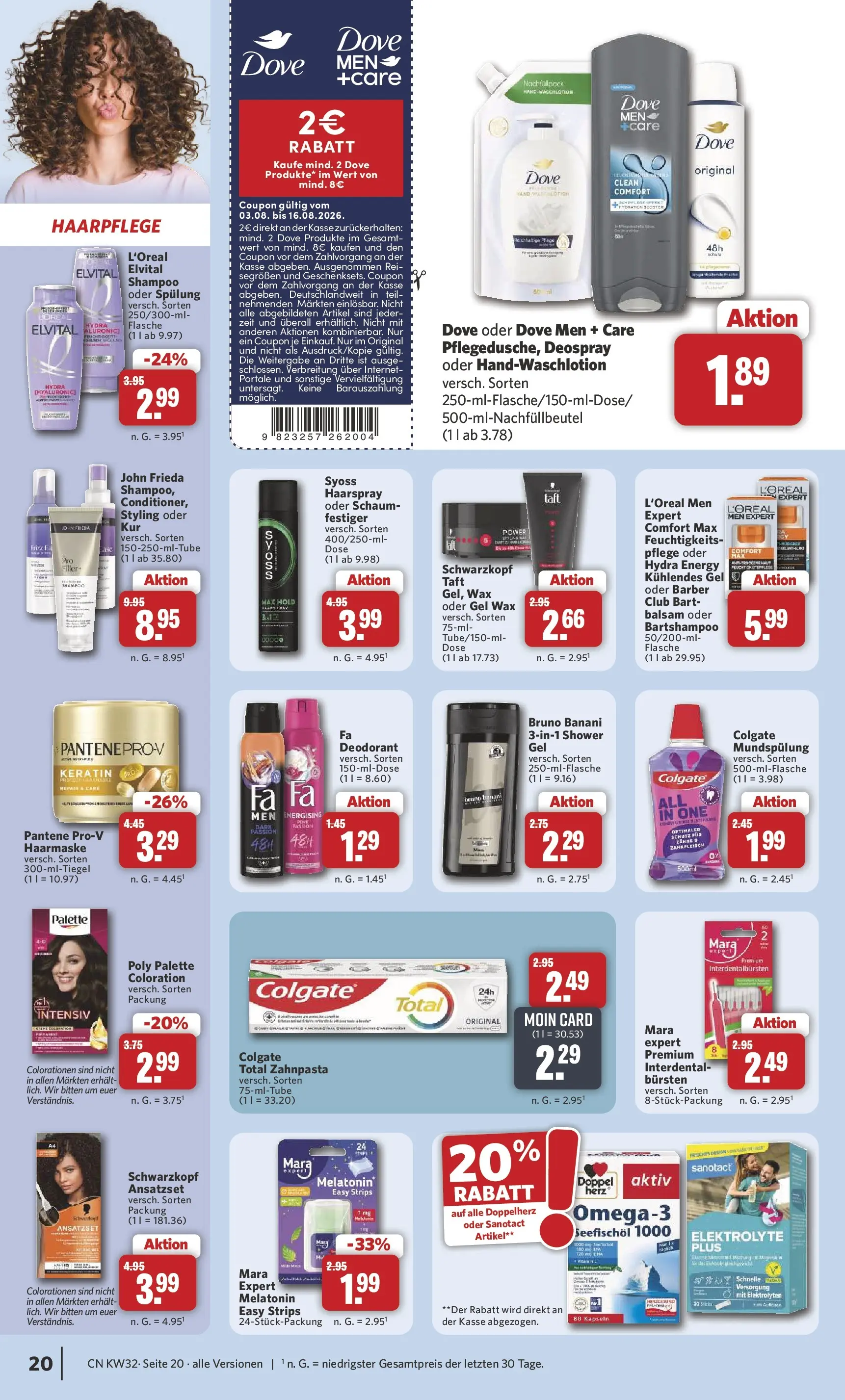 Combi Prospekt Celle (ab 03.08.2026) zum Blättern | Seite: 24 | Produkte: Shampoo, Spülung, Haarmaske, Zahnpasta