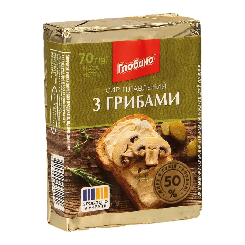 Schmelzk&auml;sezubereitung mit Champignonst&uuml;ckchen, 50% Fett i.Tr.