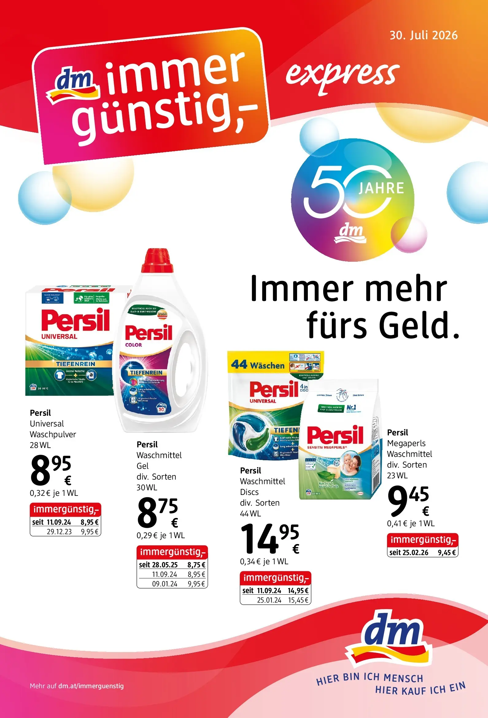 dm drogerie markt - dm: Journal Express von 30.07.2026 - Aktuelle Angebote | Seite: 1 | Produkte: Waschpulver, Waschmittel