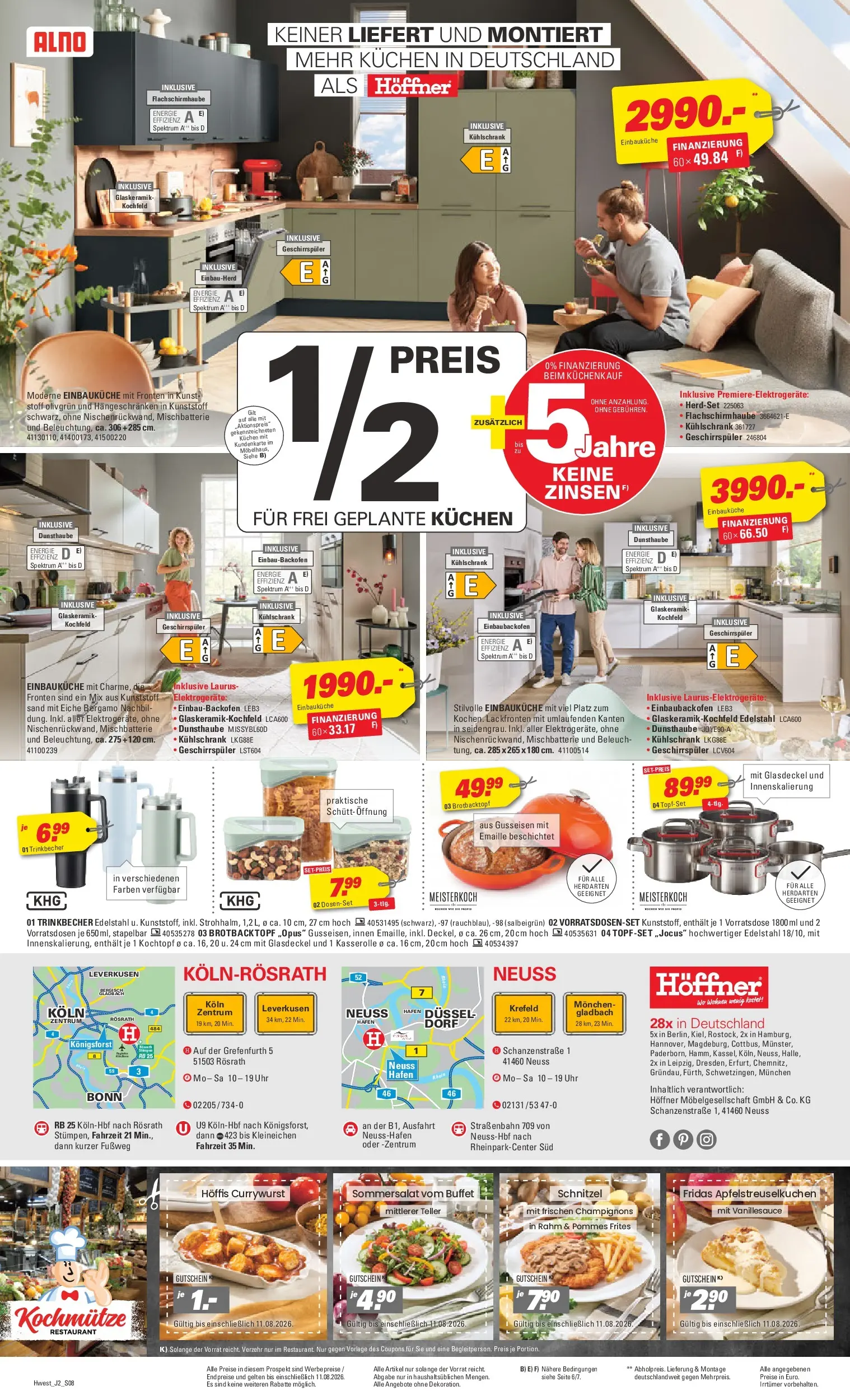 Höffner Prospekt Paderborn (ab 29.07.2026) zum Blättern | Seite: 8 | Produkte: Einbauküche, Pommes, Pommes frites, Uhr
