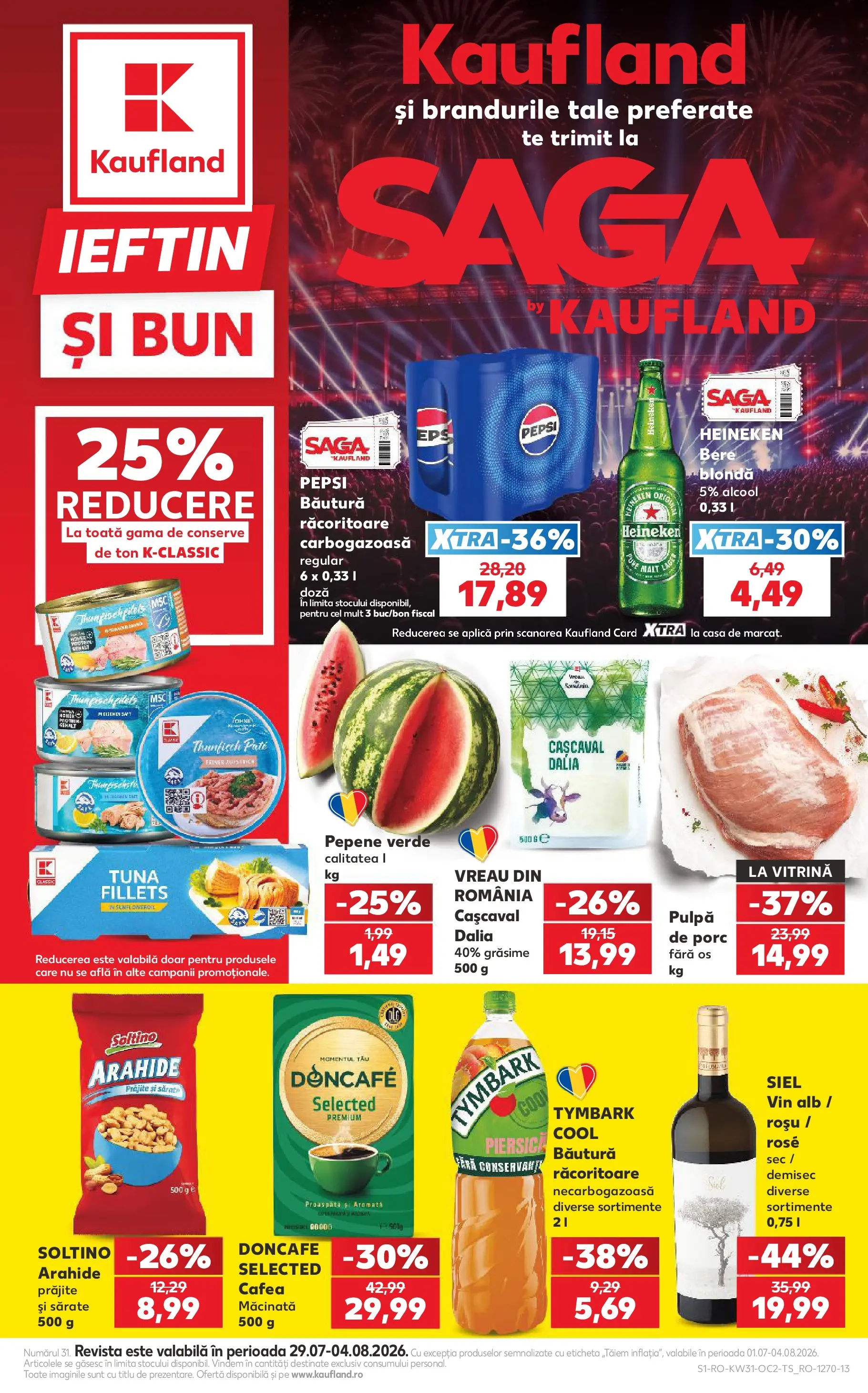 Kaufland Alba Iulia 29.07.2026 - Revista si Oferta | Pagină: 1 | Produse: Pepene Verde, Cașcaval, Arahide, Bere