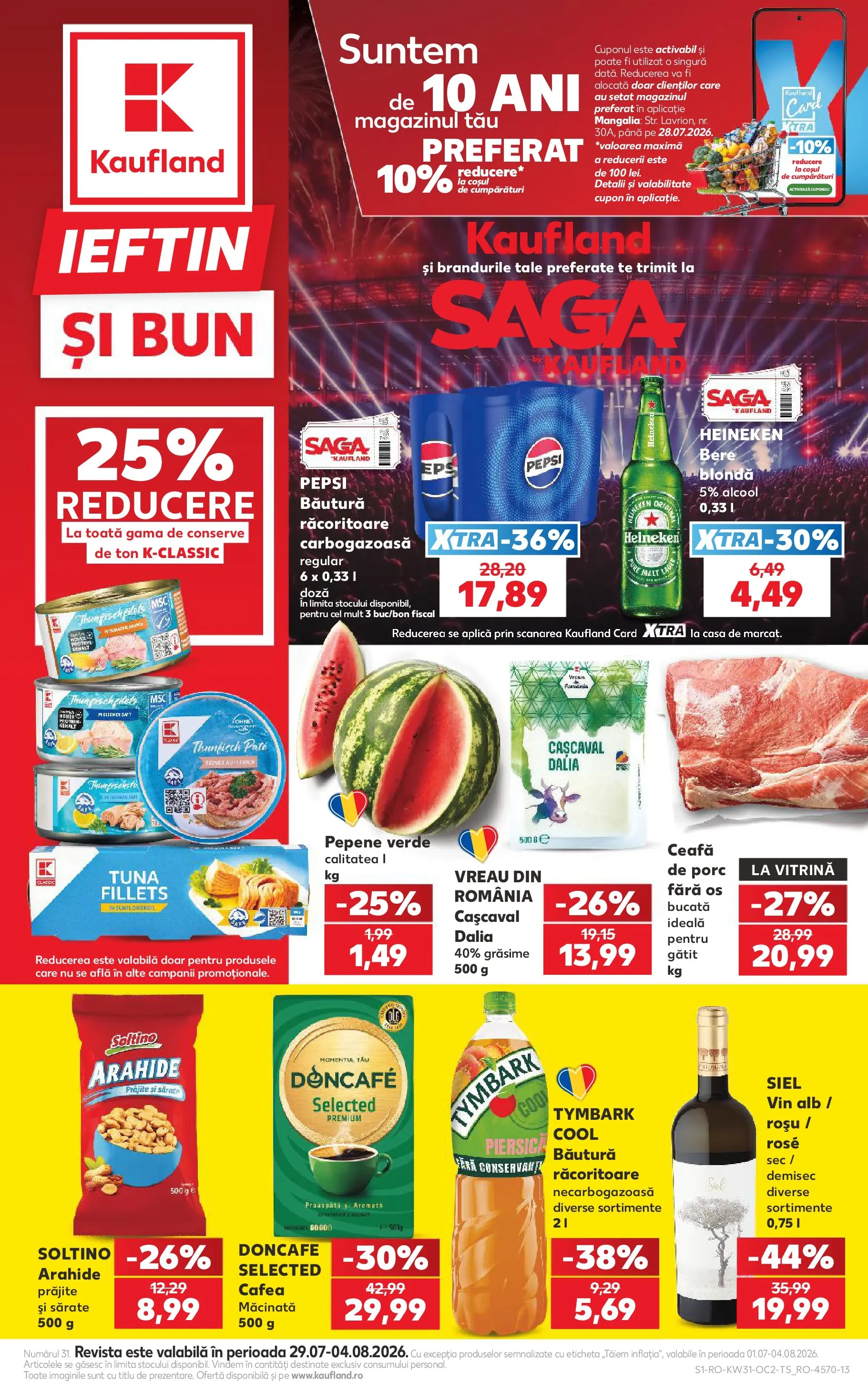 Kaufland Mangalia 29.07.2026 - Revista si Oferta | Pagină: 1 | Produse: Vitrină, Cașcaval, Cafea, Vin