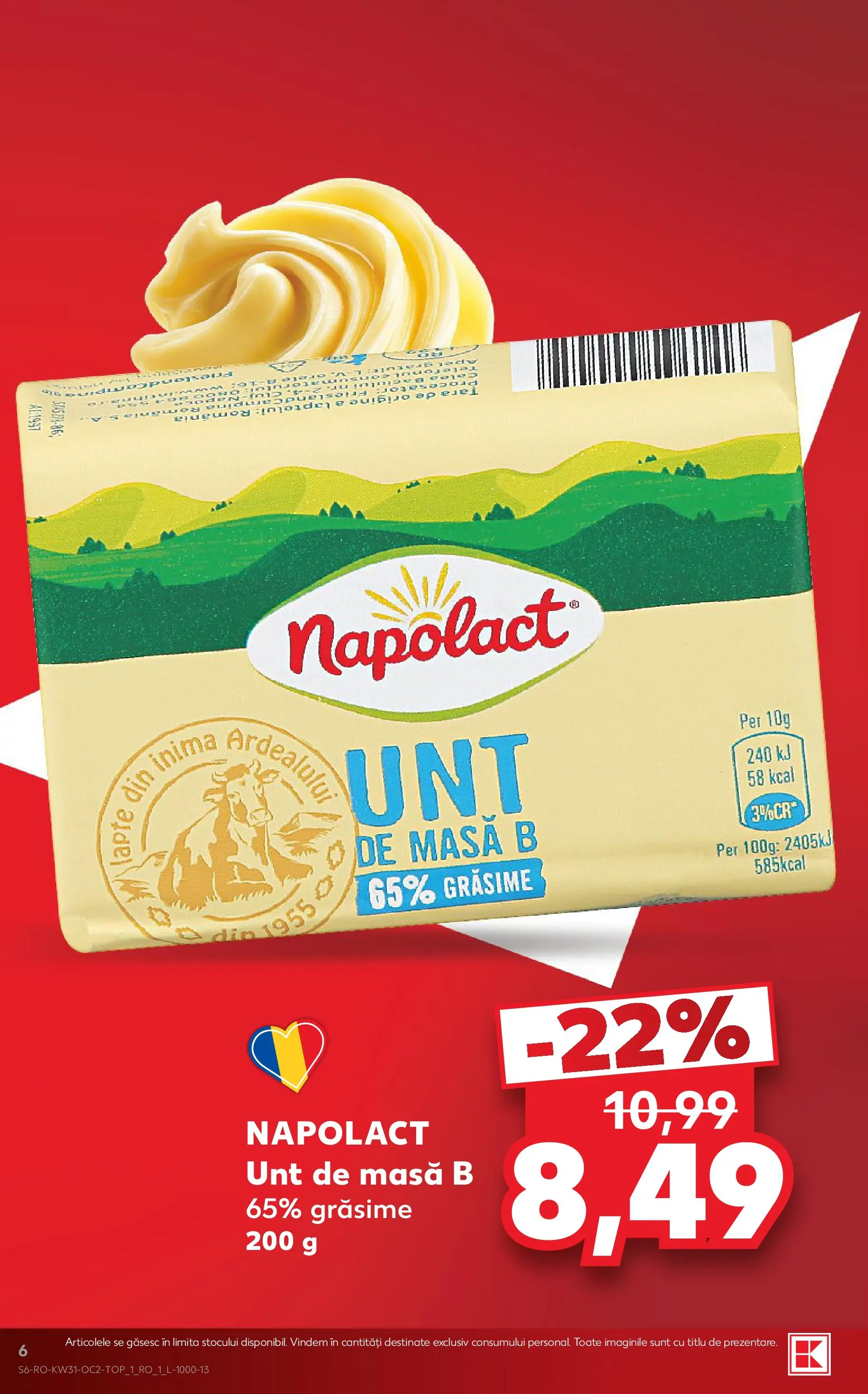 Kaufland Domnesti 29.07.2026 - Revista si Oferta | Pagină: 6 | Produse: Masă, Unt