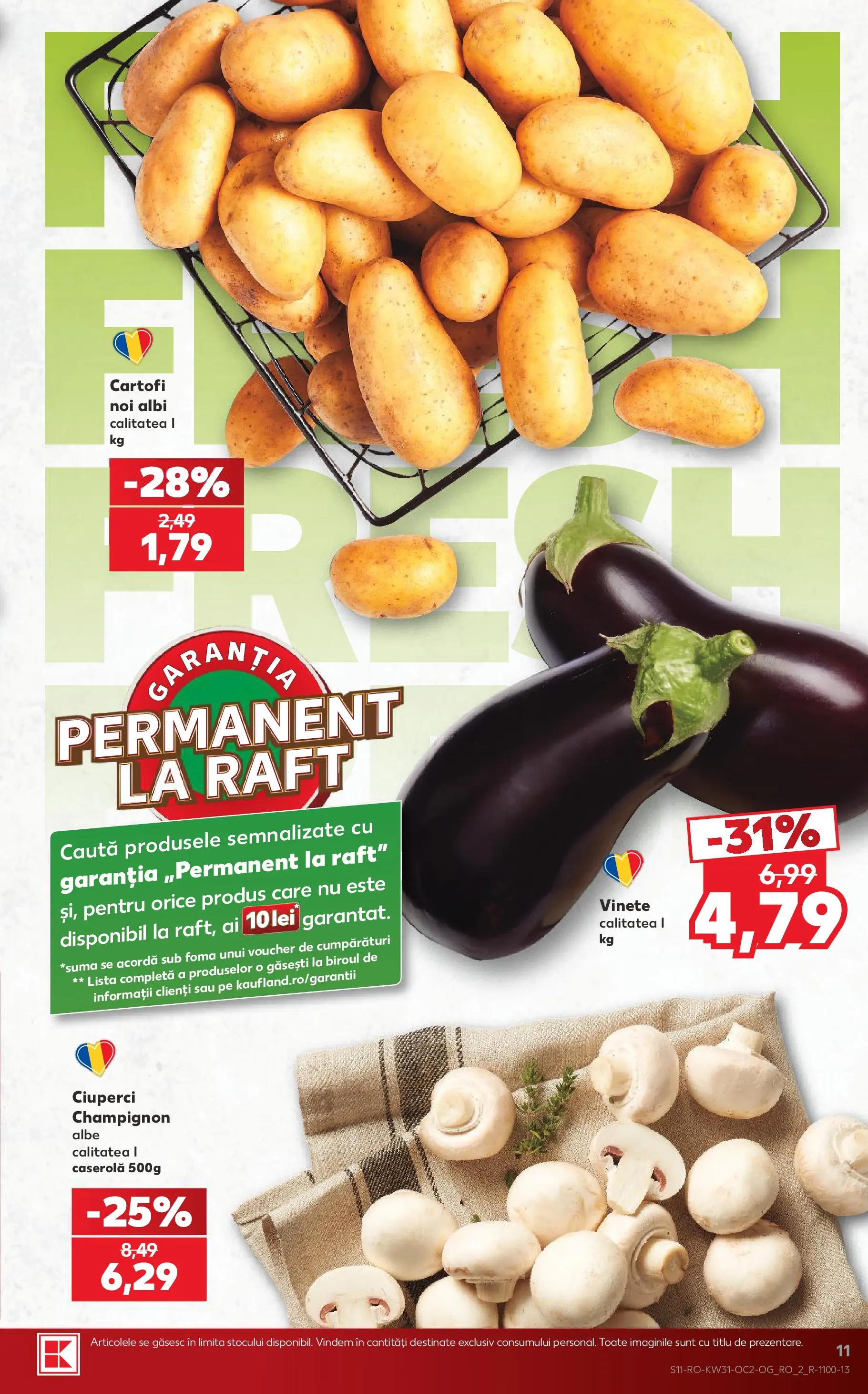 Kaufland Iași 29.07.2026 - Revista si Oferta | Pagină: 11 | Produse: Raft, Ciuperci, Cartofi