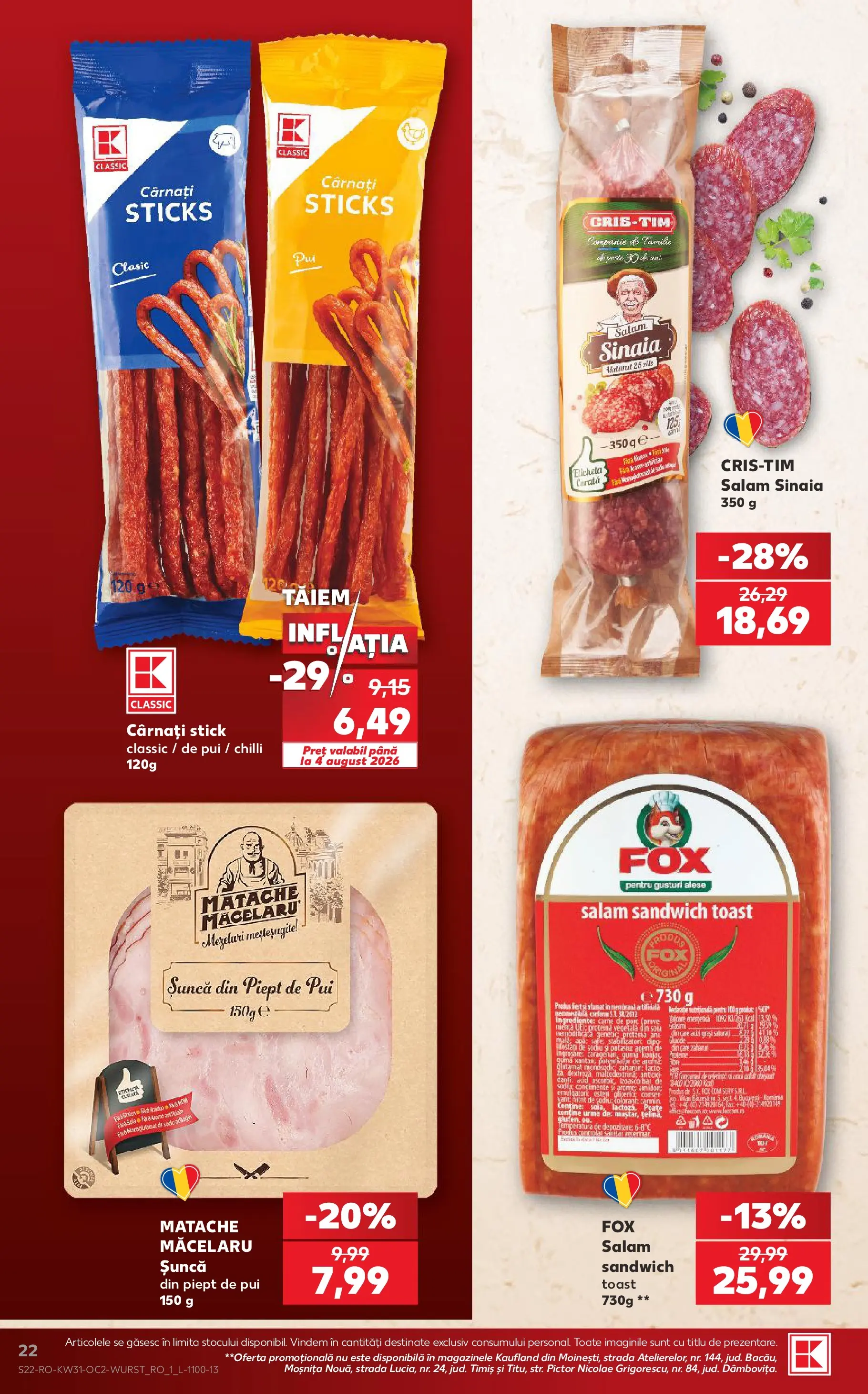 Kaufland Alba Iulia 29.07.2026 - Revista si Oferta | Pagină: 22 | Produse: Hacıyatmaz Kedi Oyuncağı, Șuncă, Pește, Condimente