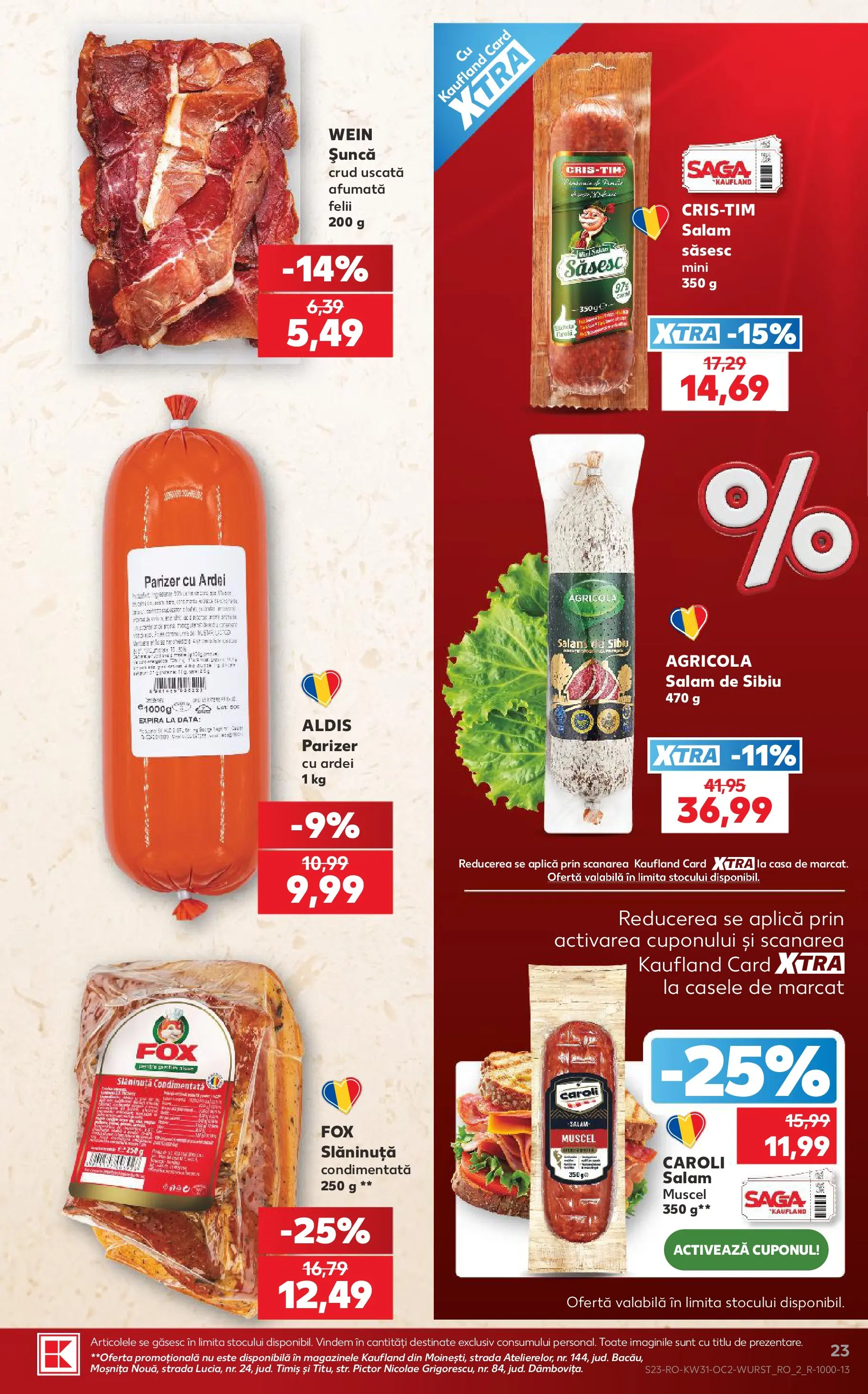 Kaufland Domnesti 29.07.2026 - Revista si Oferta | Pagină: 23 | Produse: Ardei, Salam, Șuncă, Parizer