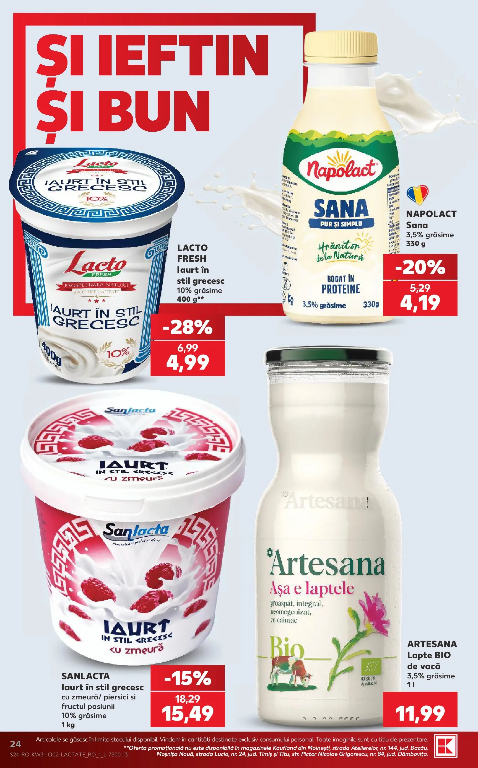 Kaufland Viseu de Sus 29.07.2026 - Revista si Oferta | Pagină: 24 | Produse: Şerit ödül, Zmeură, Masaüstü kılıfı, Lapte