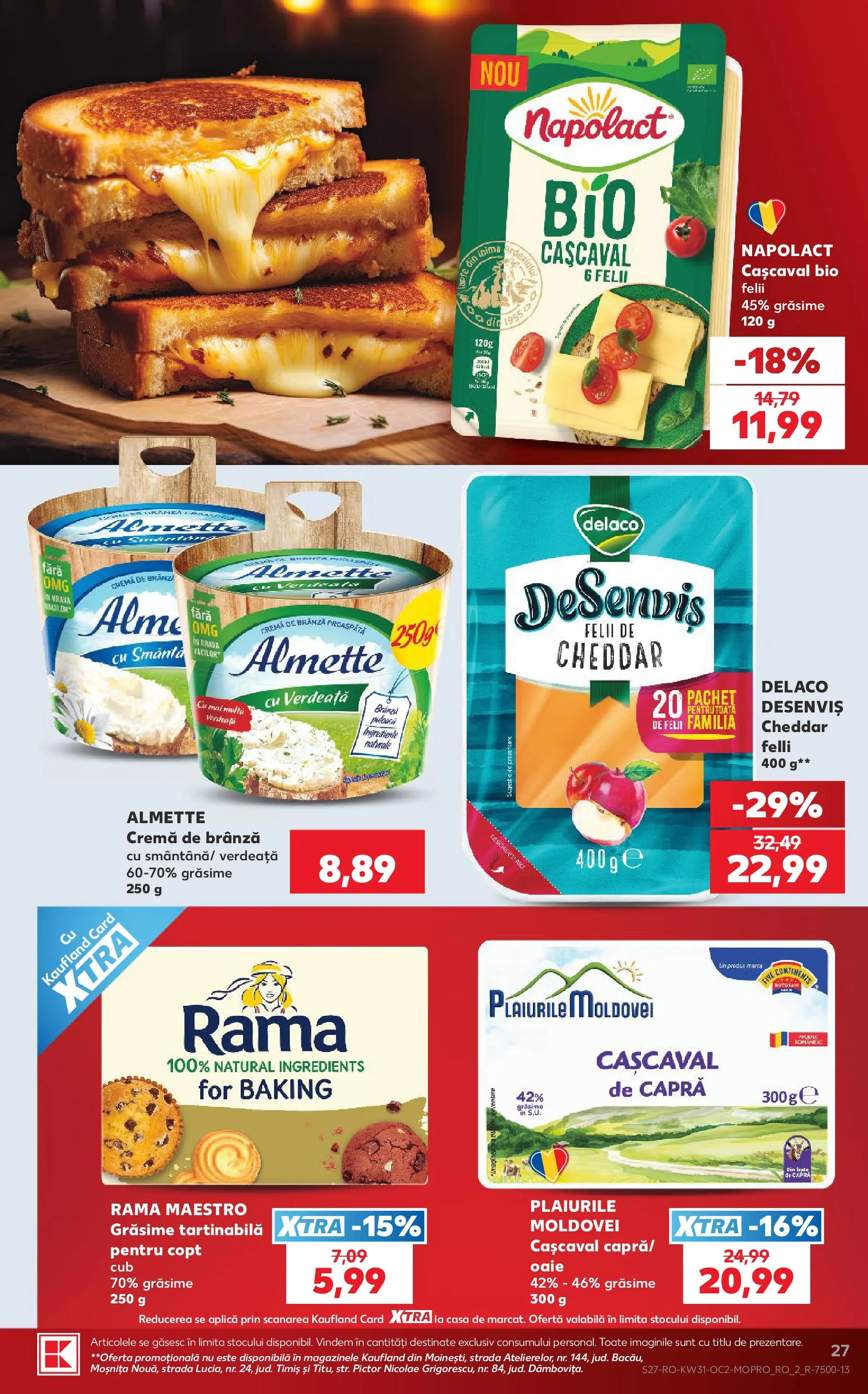 Kaufland Viseu de Sus 29.07.2026 - Revista si Oferta | Pagină: 27 | Produse: Light Kedi Konservesi, Cașcaval, Brânză, Cremă