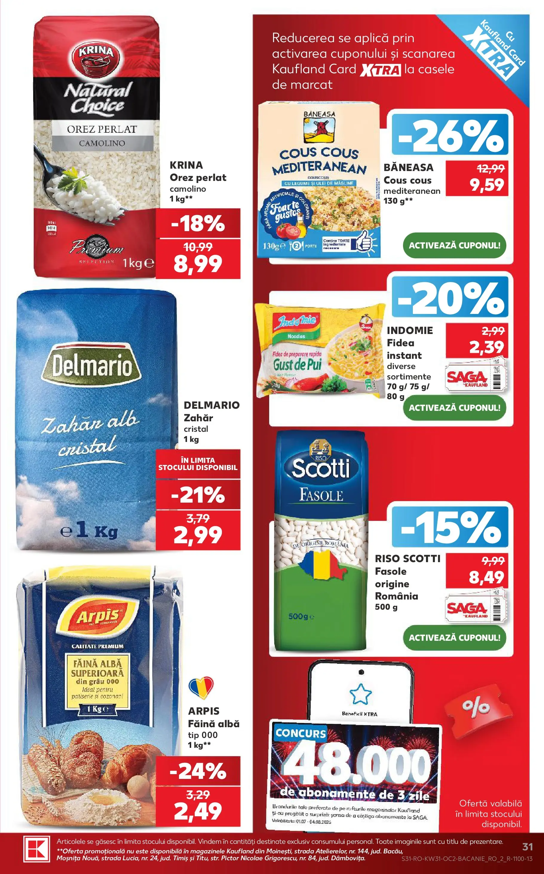 Kaufland Alba Iulia 29.07.2026 - Revista si Oferta | Pagină: 31 | Produse: Hacıyatmaz Kedi Oyuncağı, Orez, Legume, Zahăr