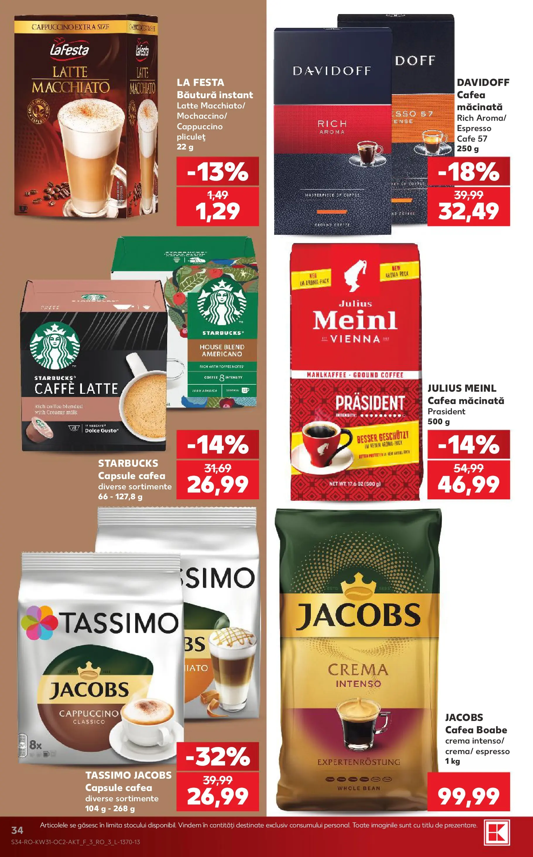 Kaufland Curtea de Argeș 29.07.2026 - Revista si Oferta | Pagină: 34 | Produse: Köpek çiti, Cremă, Cafea